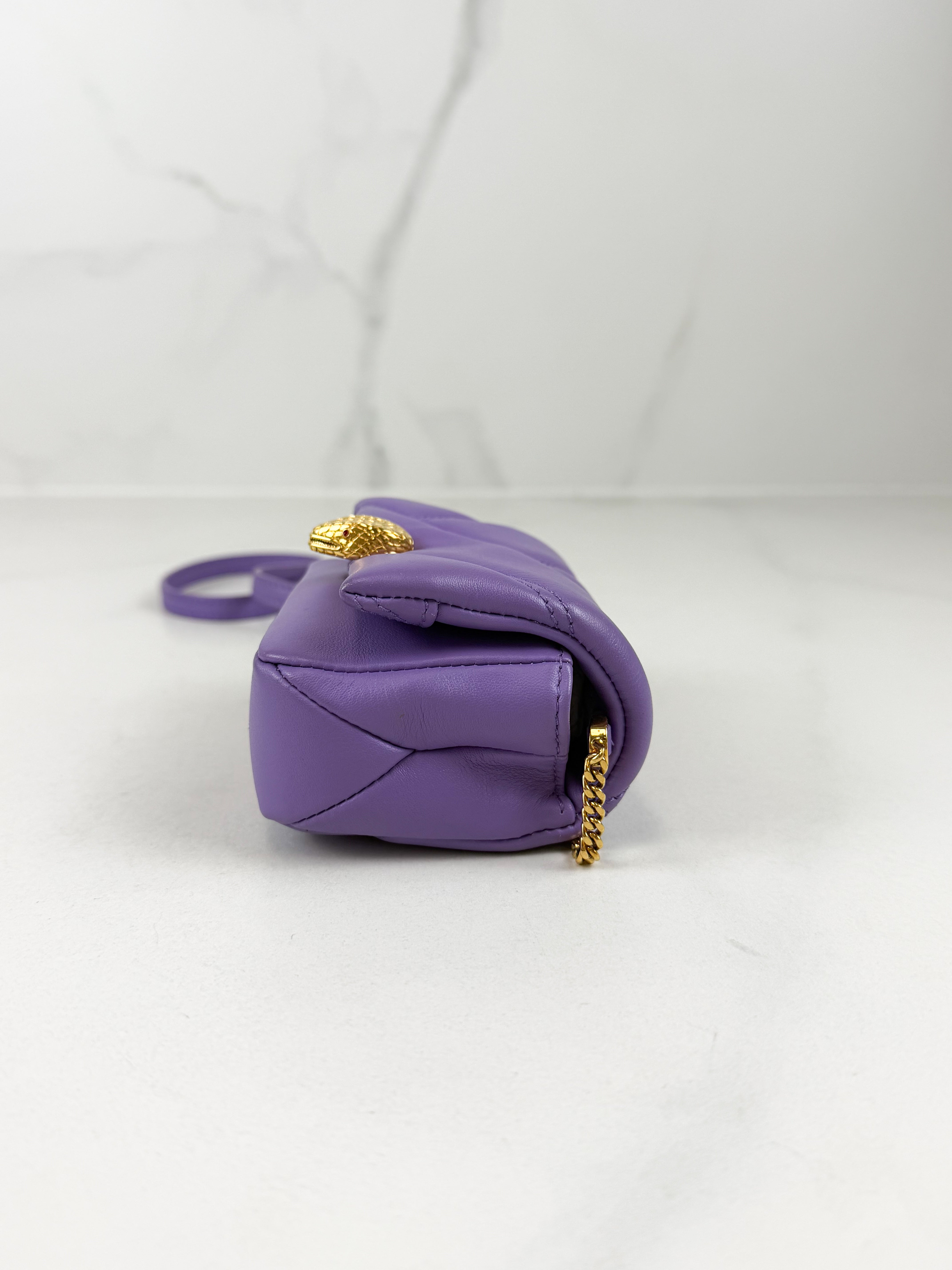 Bvlgari Serpenti Purple Quilted Leather Cabochon Micro Bag