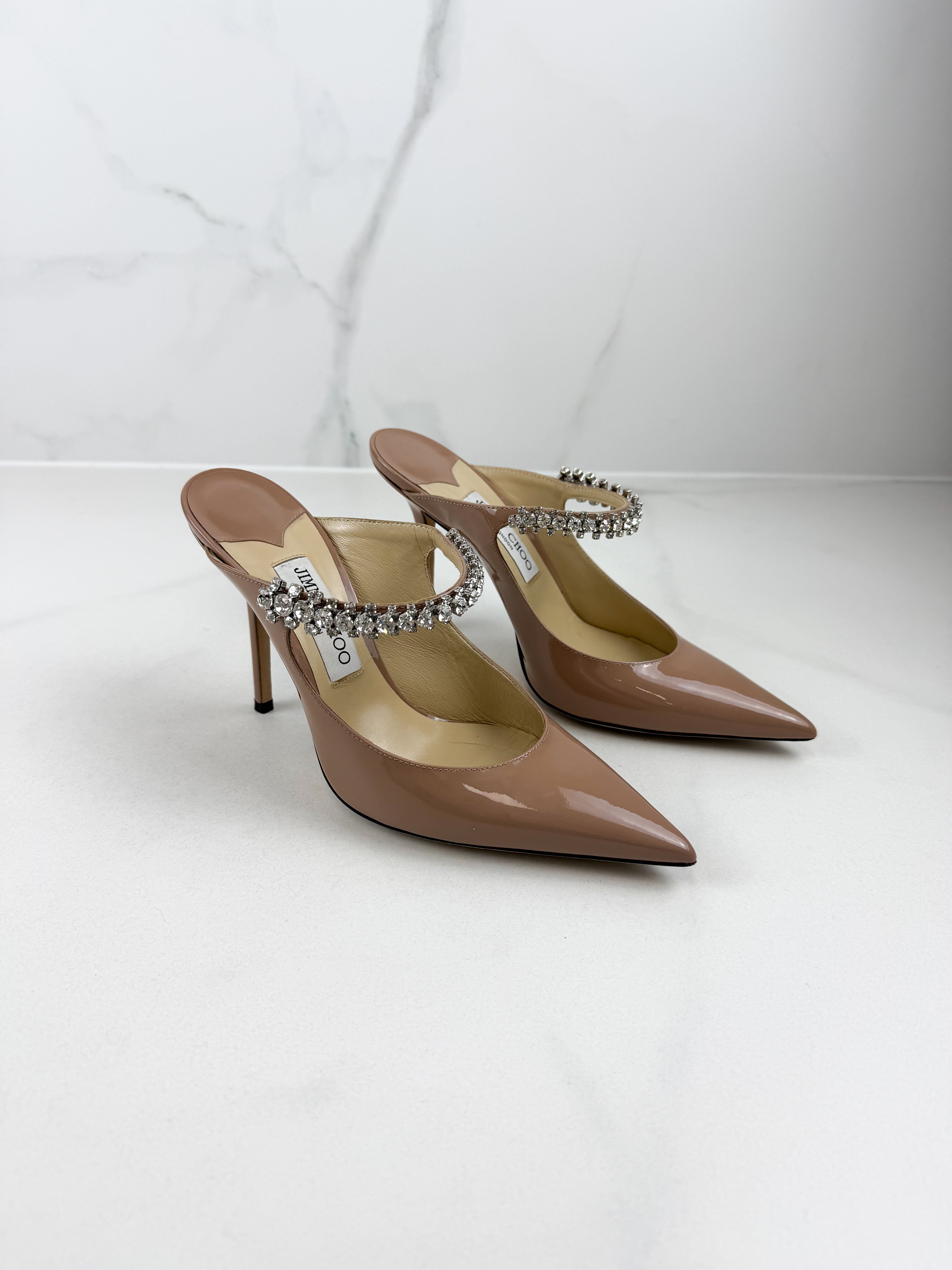 Jimmy Choo Bing Ballet Pink Patent Mule Size 39