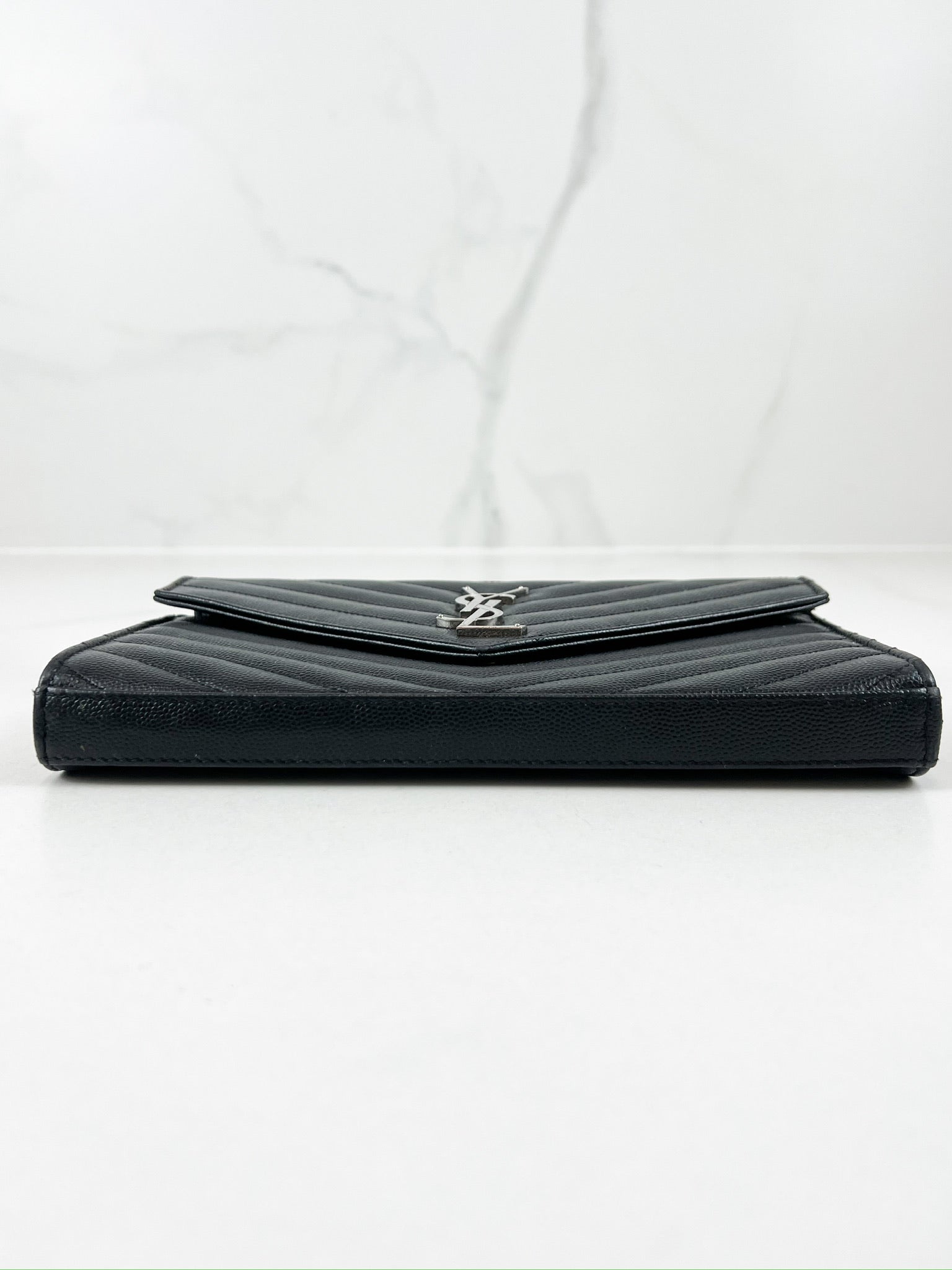 Saint Laurent Black Cassandre Envelope WOC
