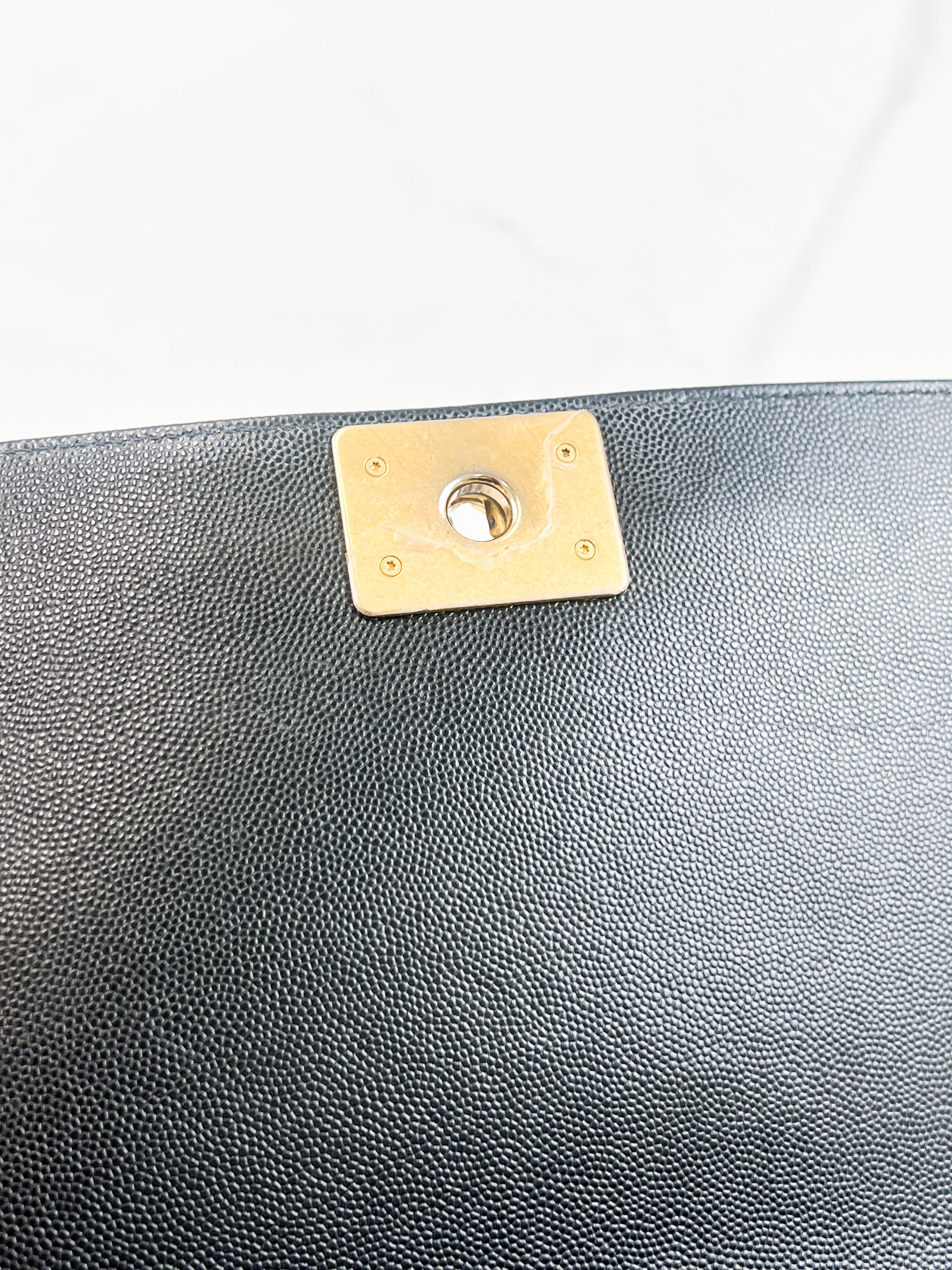 Chanel Black New Medium Caviar Boy Bag with GHW