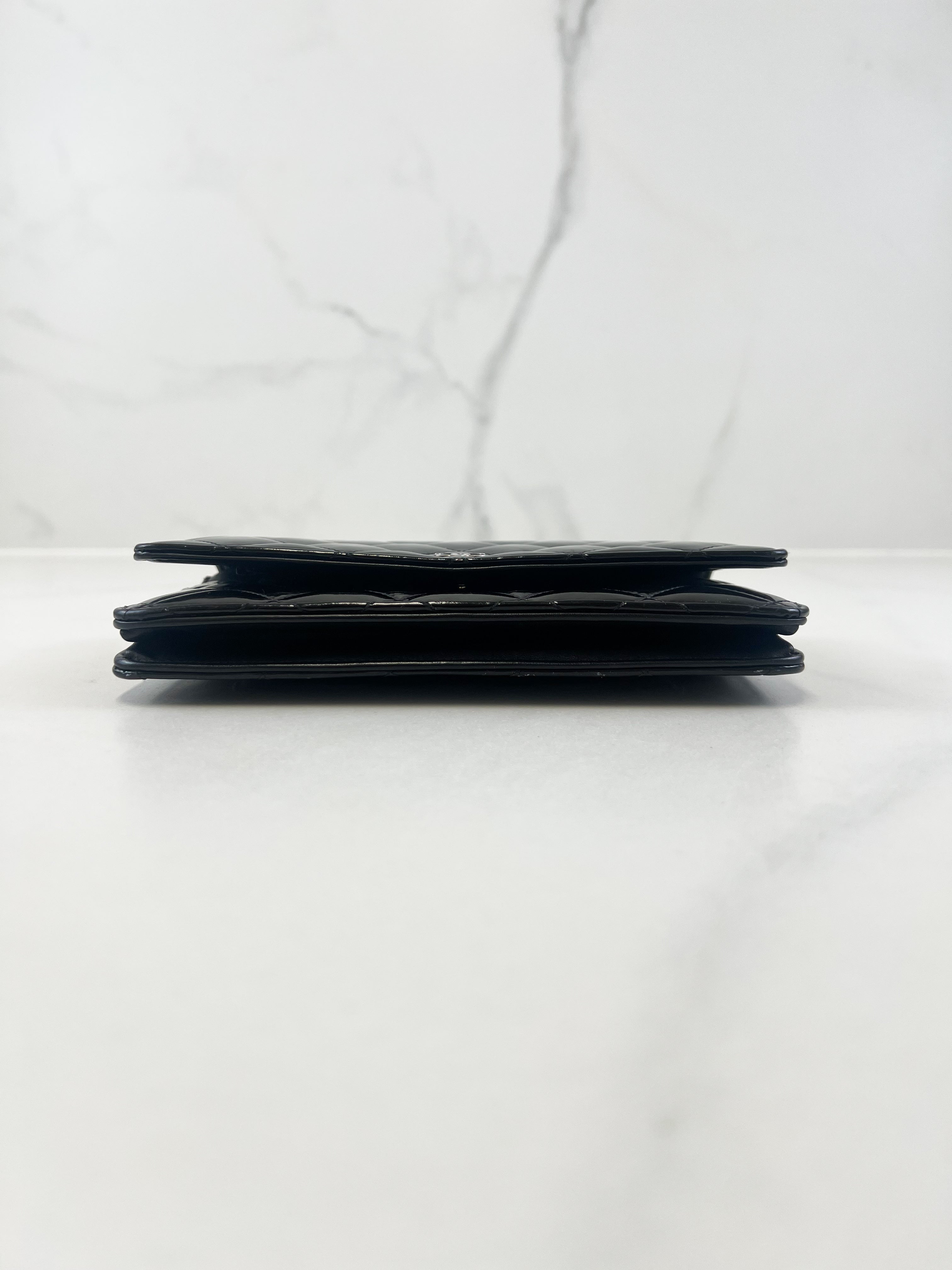 Chanel Patent Black CC WOC with SHW
