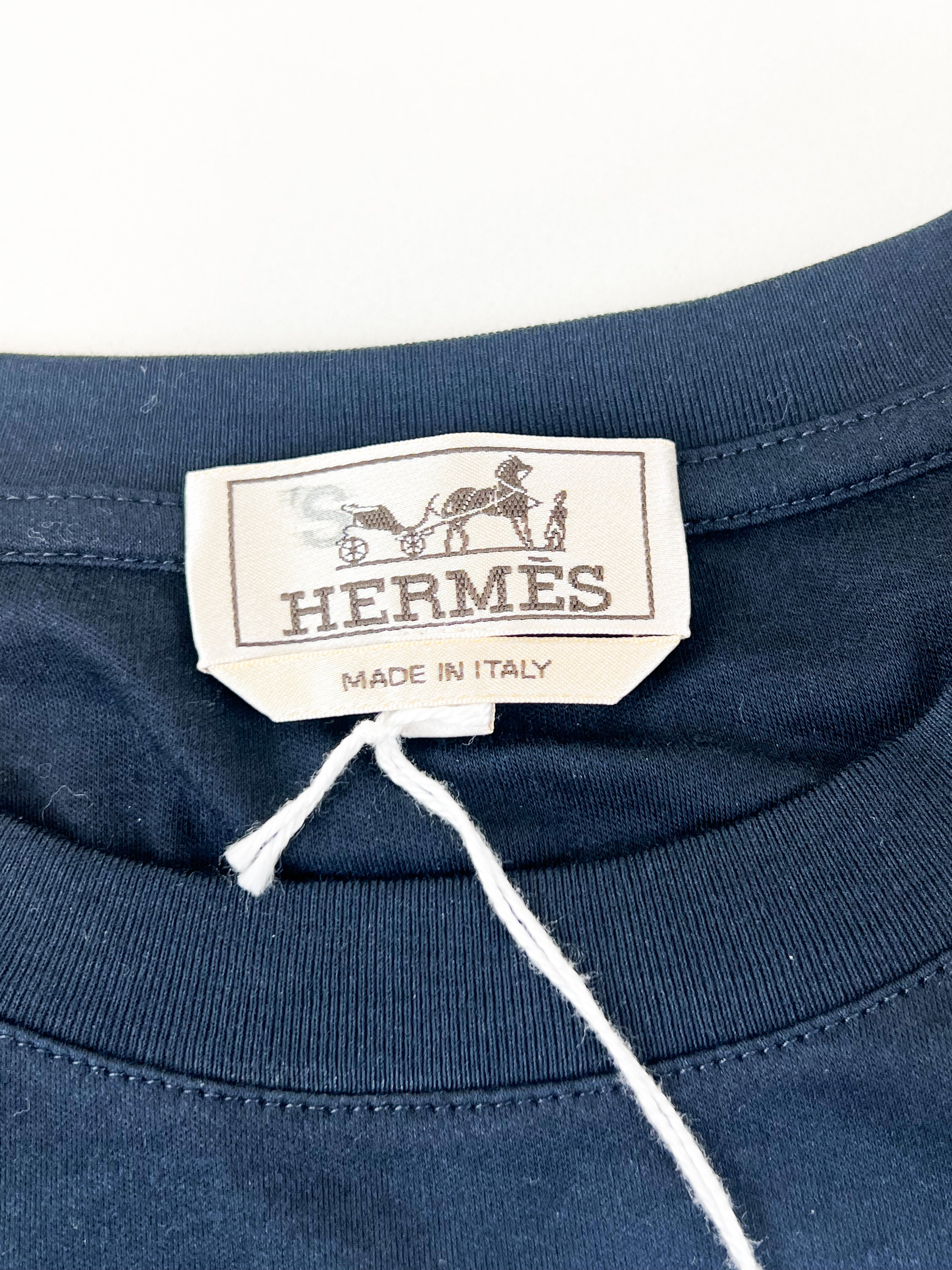 Hermes Mens Black T-Shirt Size 2XL