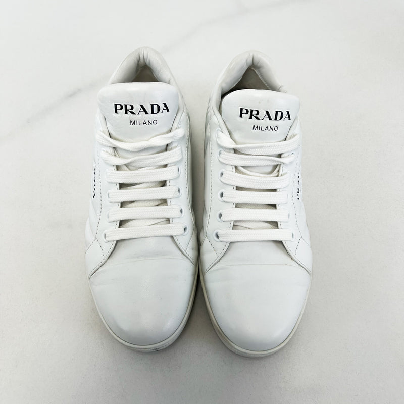 Prada White Leather Sneaker Size 36
