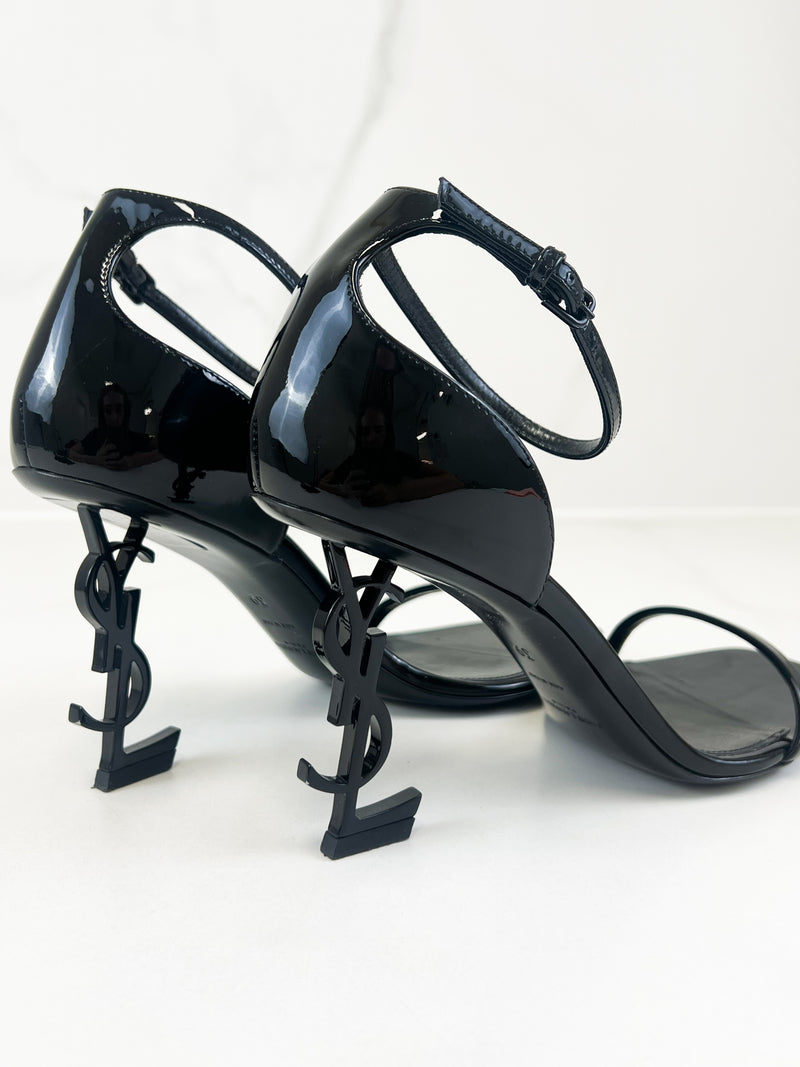 Saint Laurent Opyum Patent Leather Sandal Size 39