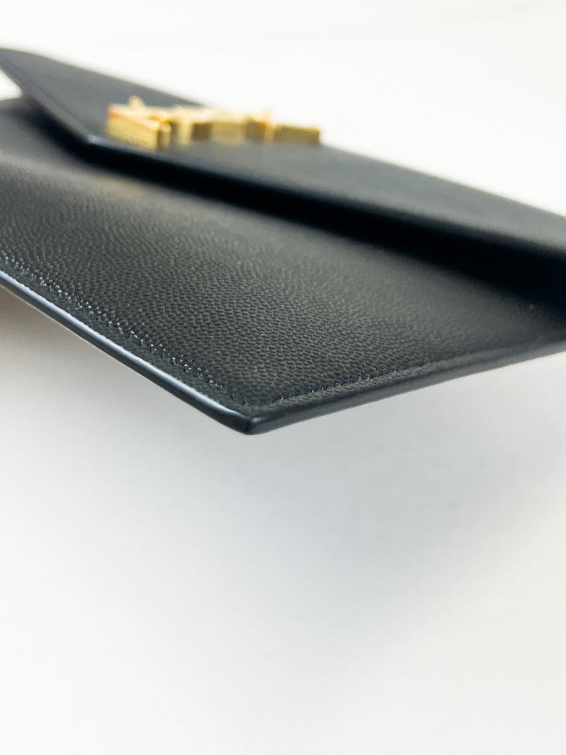 Saint Laurent Black Uptown Envelope Clutch