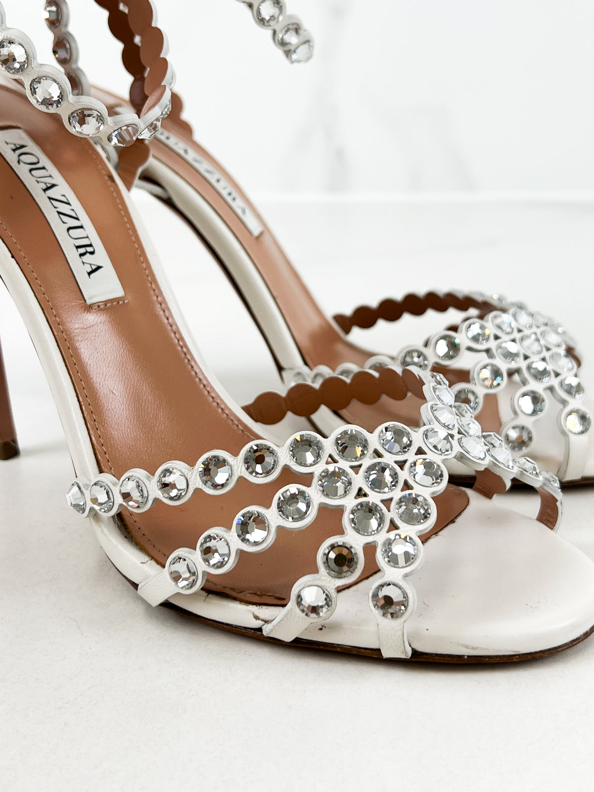 Aquazzura Tequilla 105 Embellished Slingback Pumps Size 38
