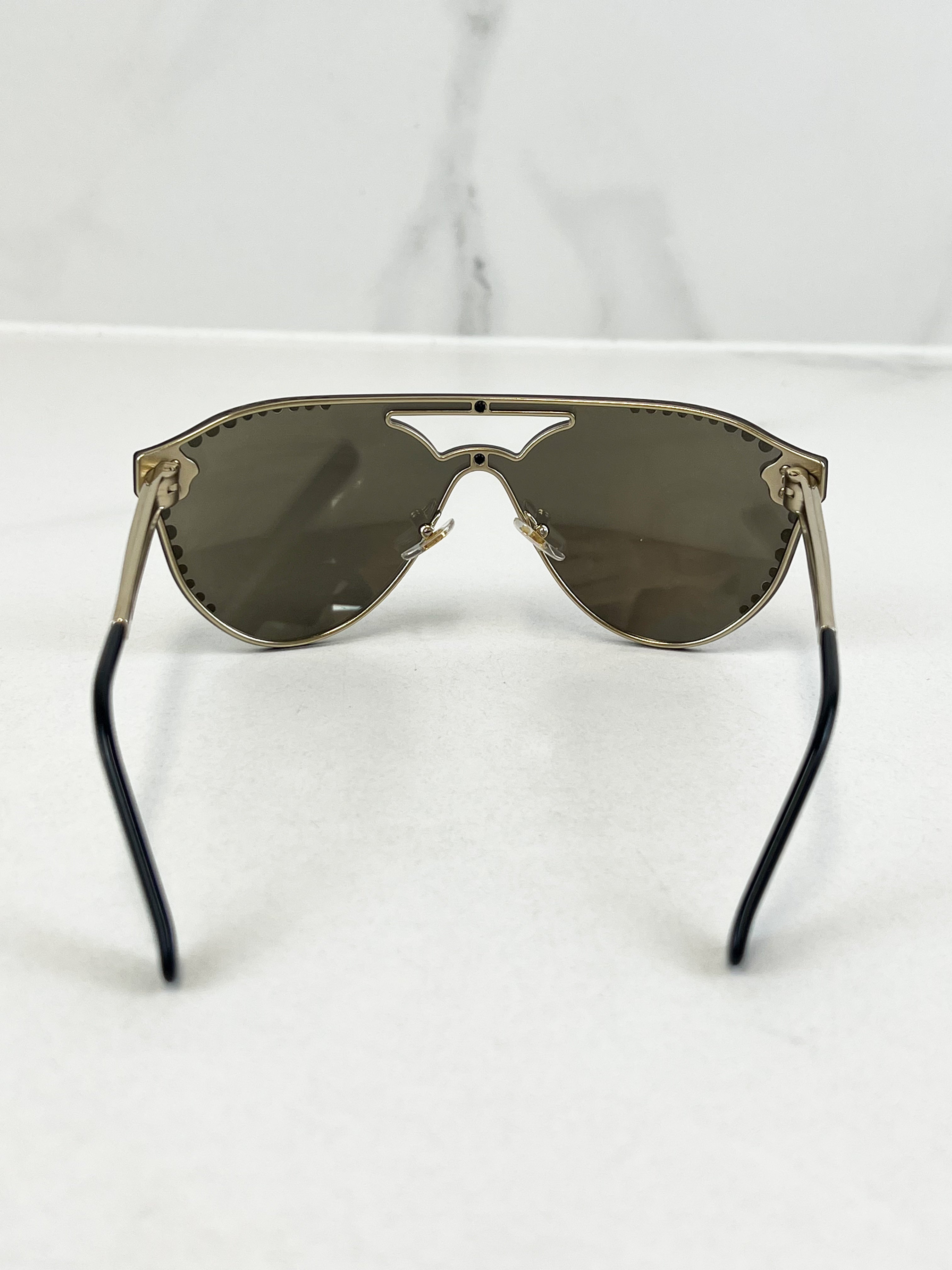 Versace Gold Studded Sunglasses with Medusa Detail