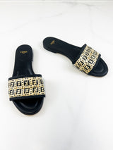 Fendi Raffia Slides Size 37