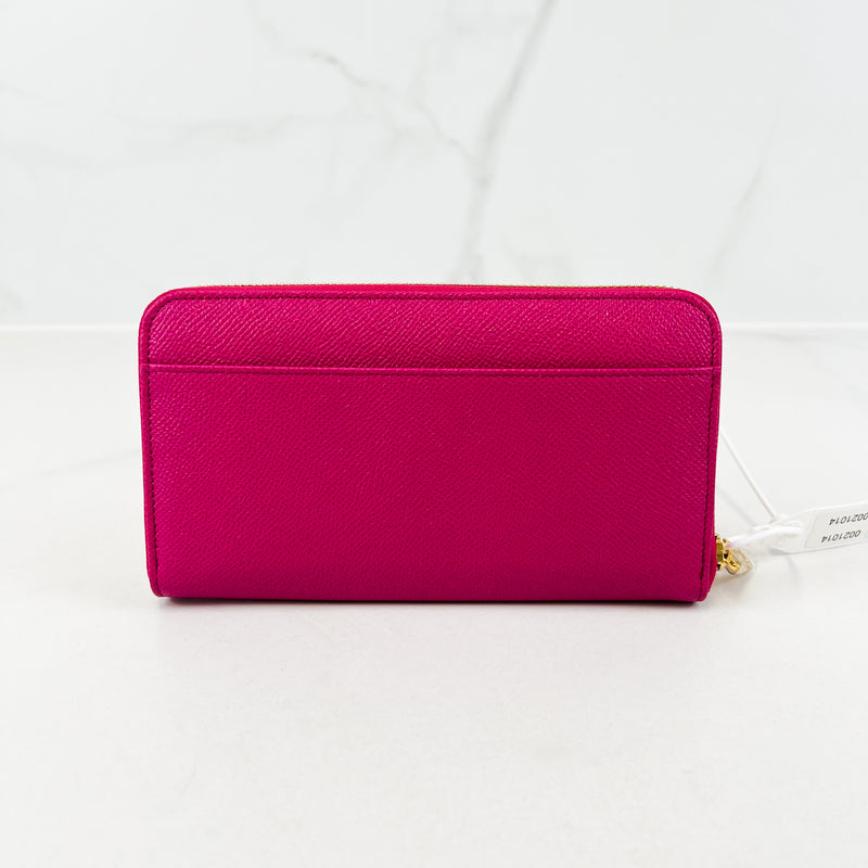 Dolce & Gabbana Leather Pink Zip Around Wallet