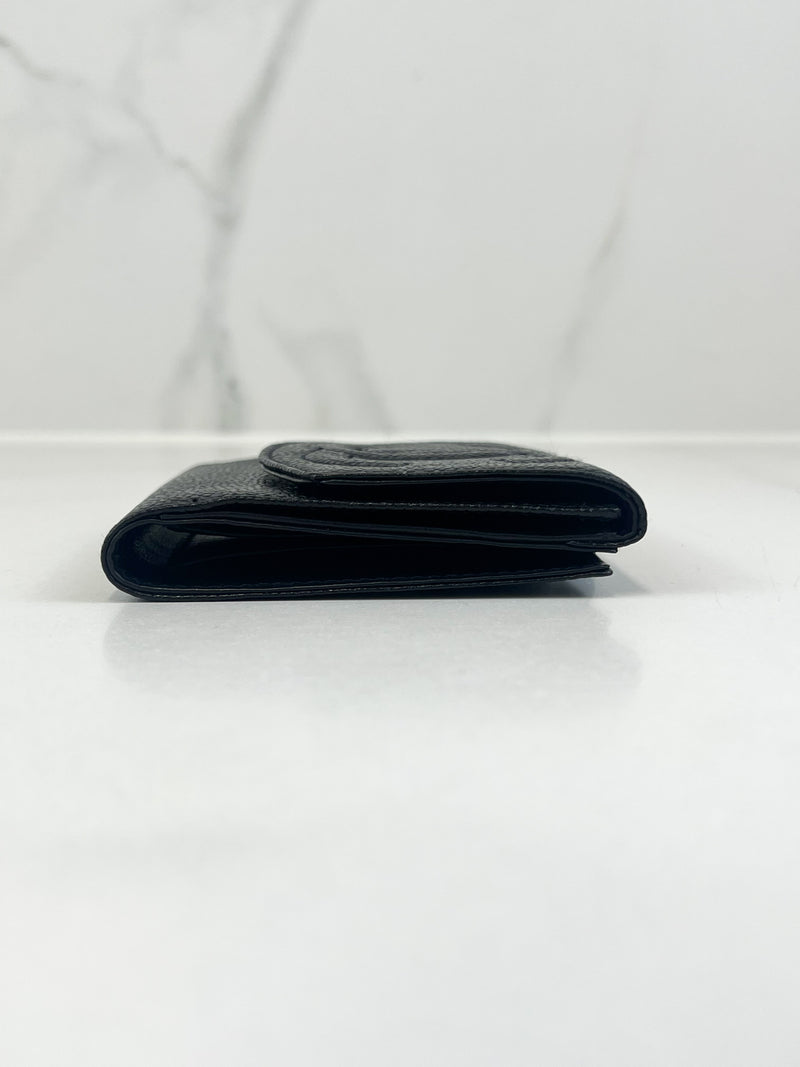 Chanel Black Decacoco Double Hook Bifold Wallet