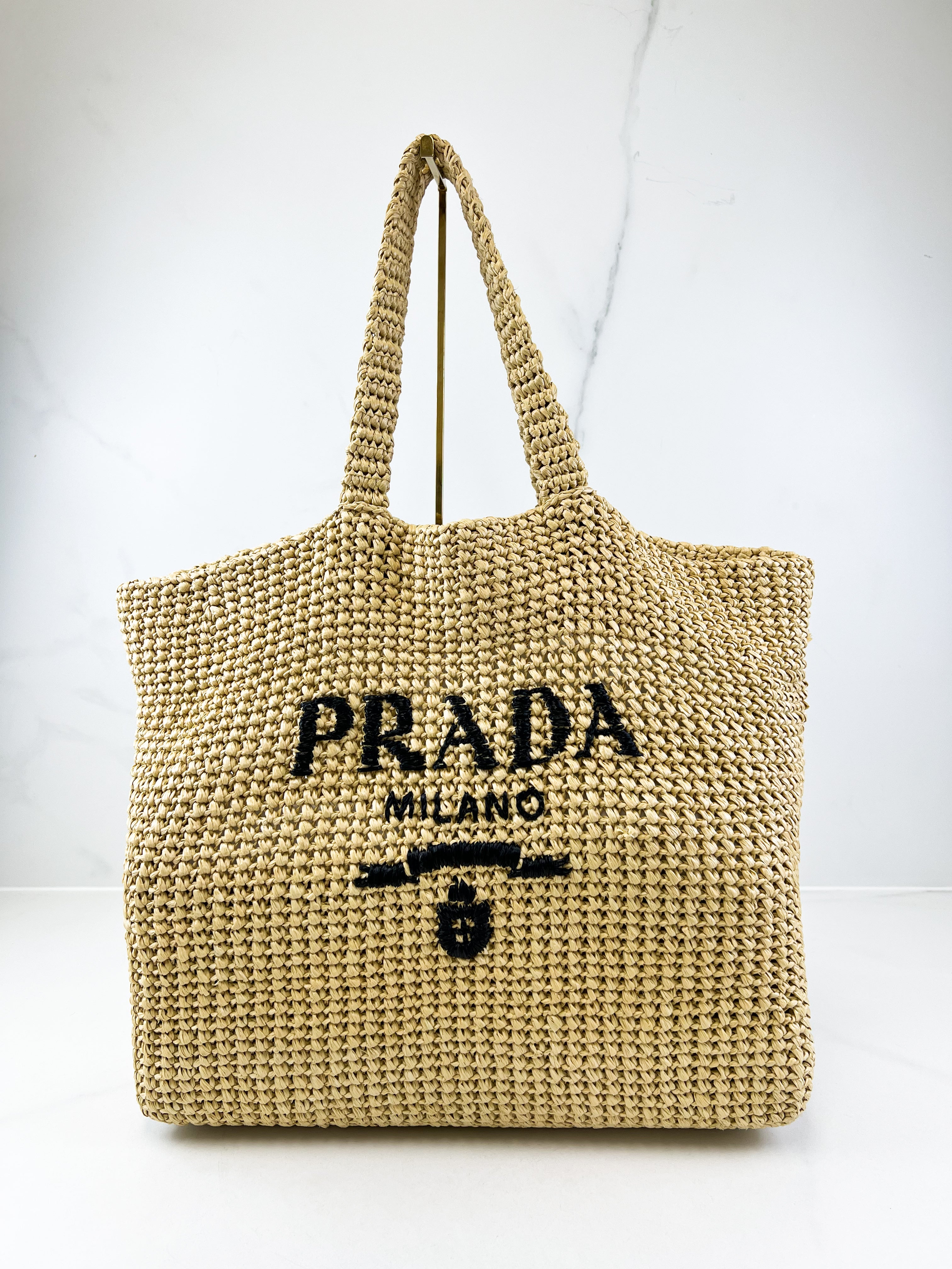 Prada Raffia Medium Tote