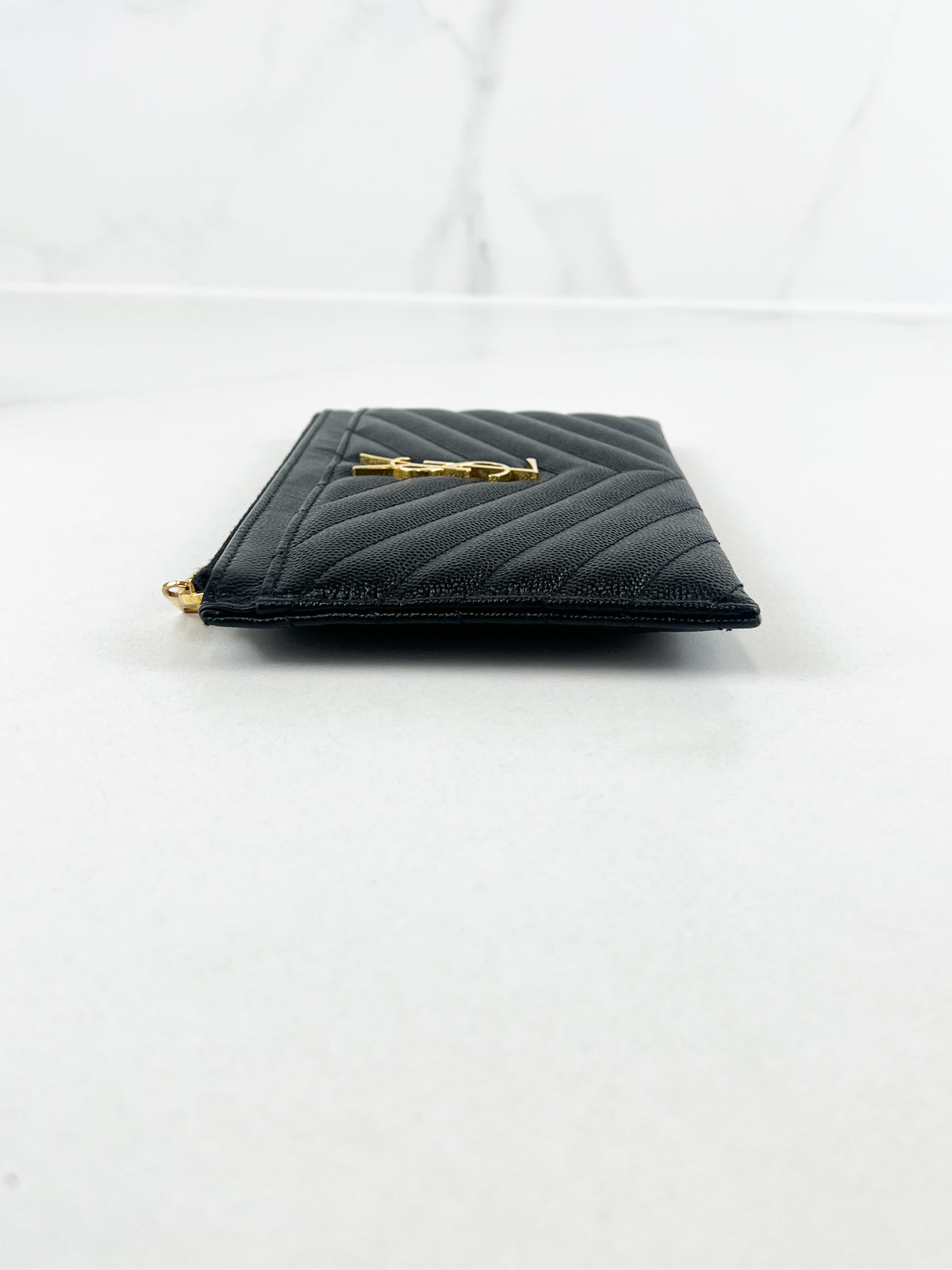 Saint Laurent Cassandre Metelasse Pouch in Grain De Poudre Leather with GHW