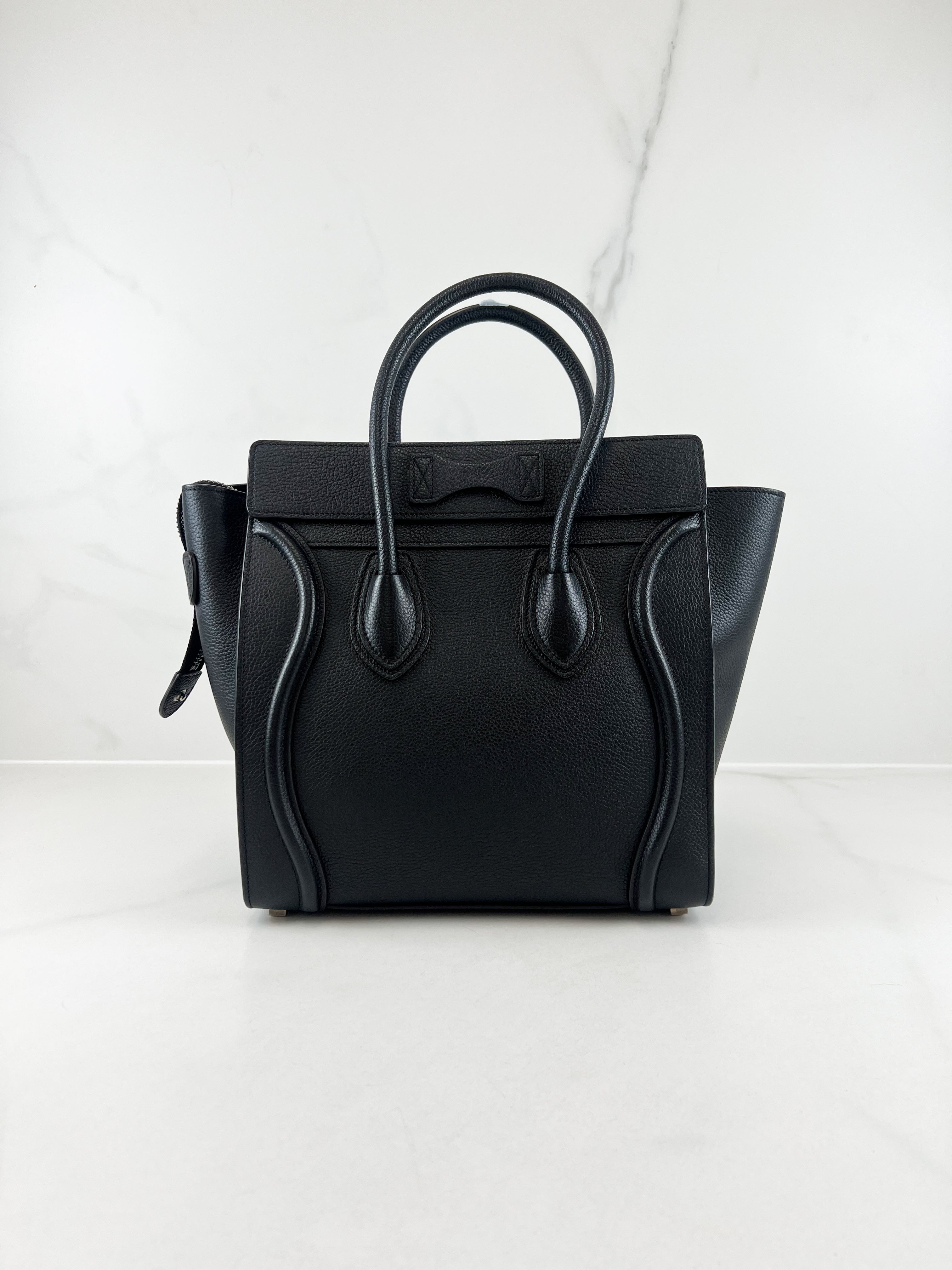 Celine Micro Luggage Drummed Calfskin Tote