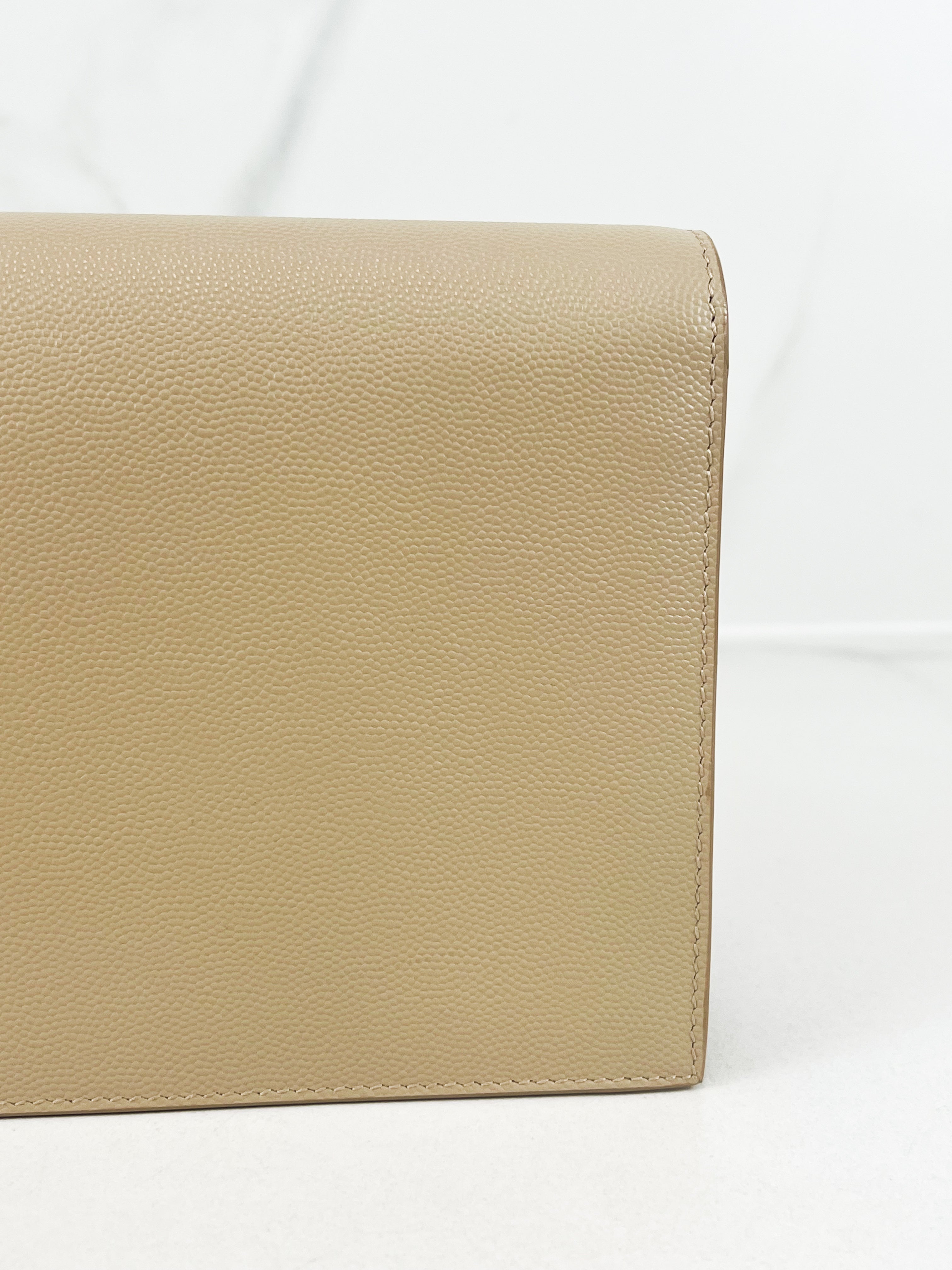 Saint Laurent Cream Clutch GHW