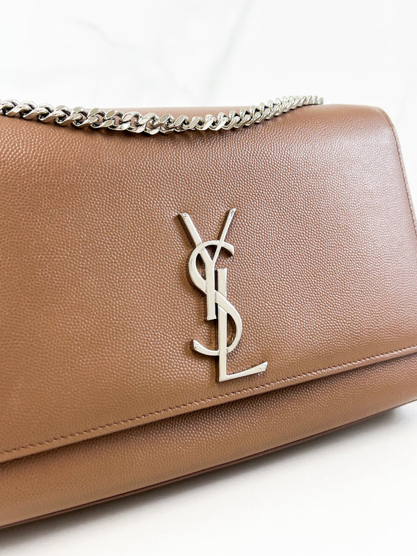 Saint Laurent Taupe Kate Medium Chain Bag with SHW
