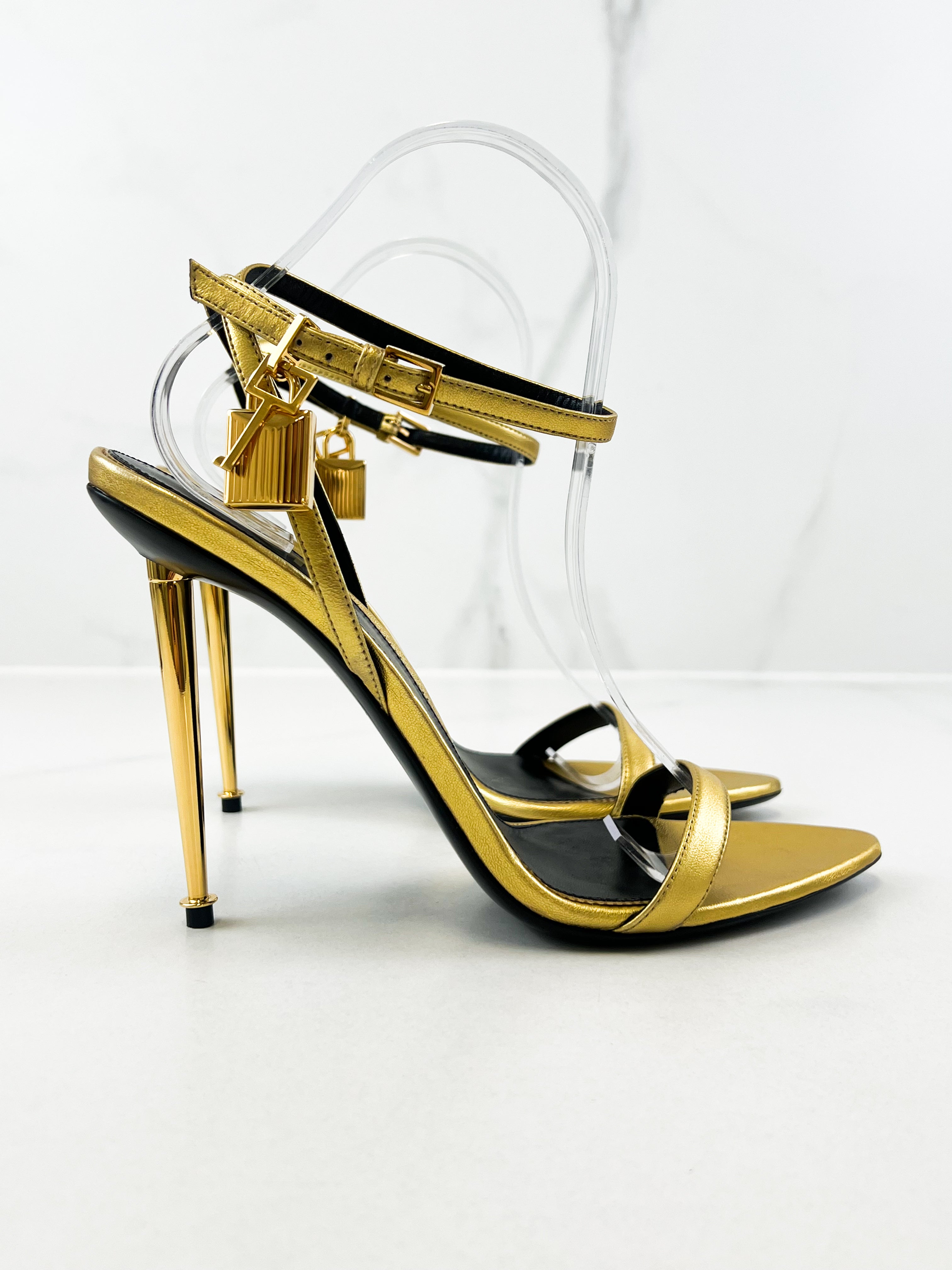 Tom Ford Gold Padlock Sandal Size 41