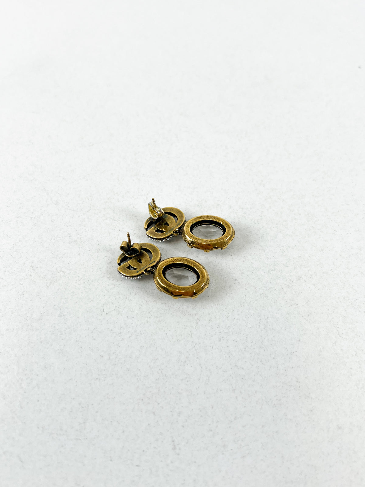 Gucci Crystal GG Marmont Drop Earring
