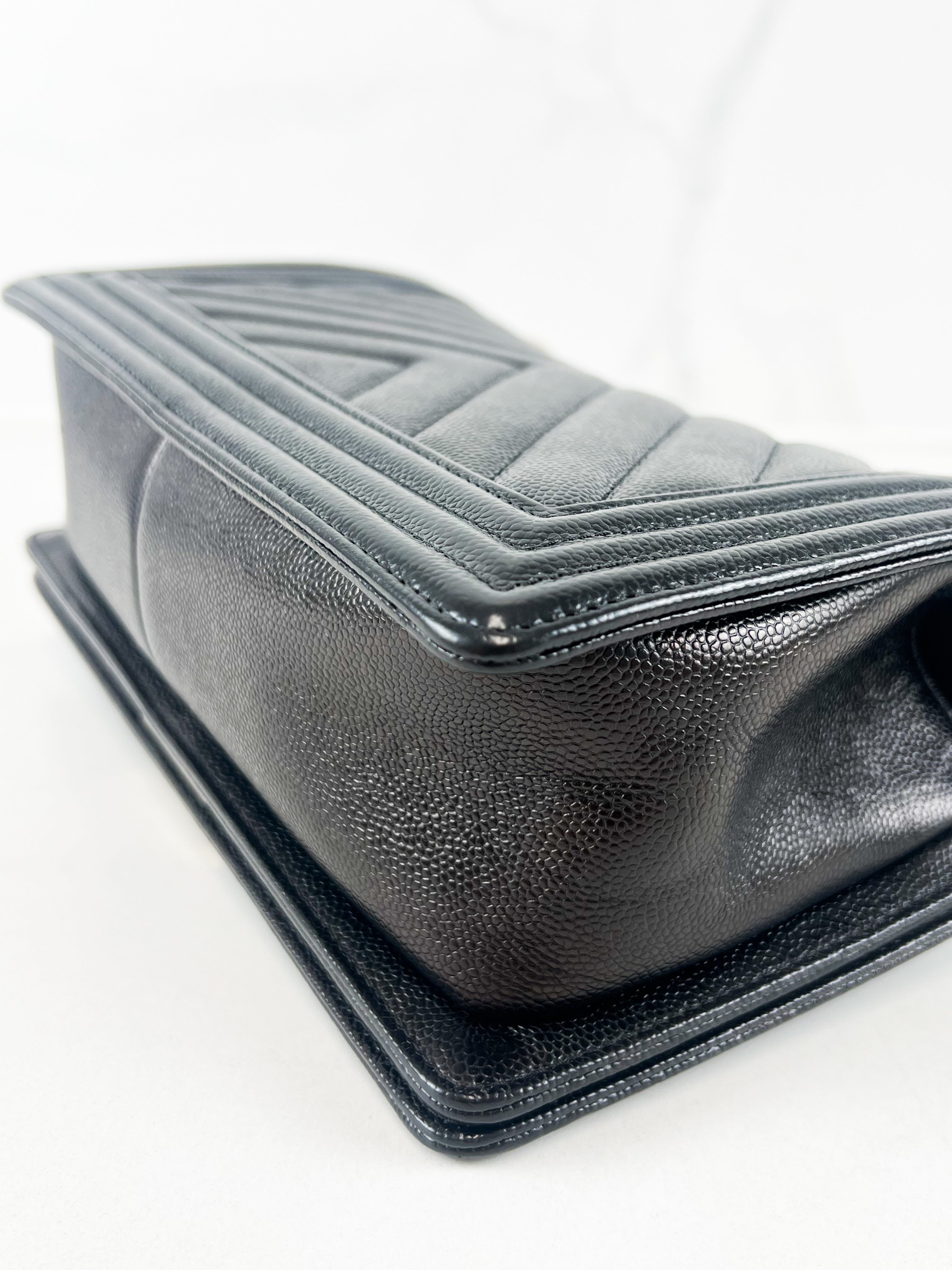 Chanel Old Medium Chevron Boy Bag with GHW