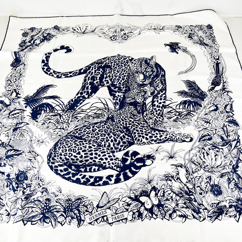 Hermes Jungle Love Tattoo Silk Scarf