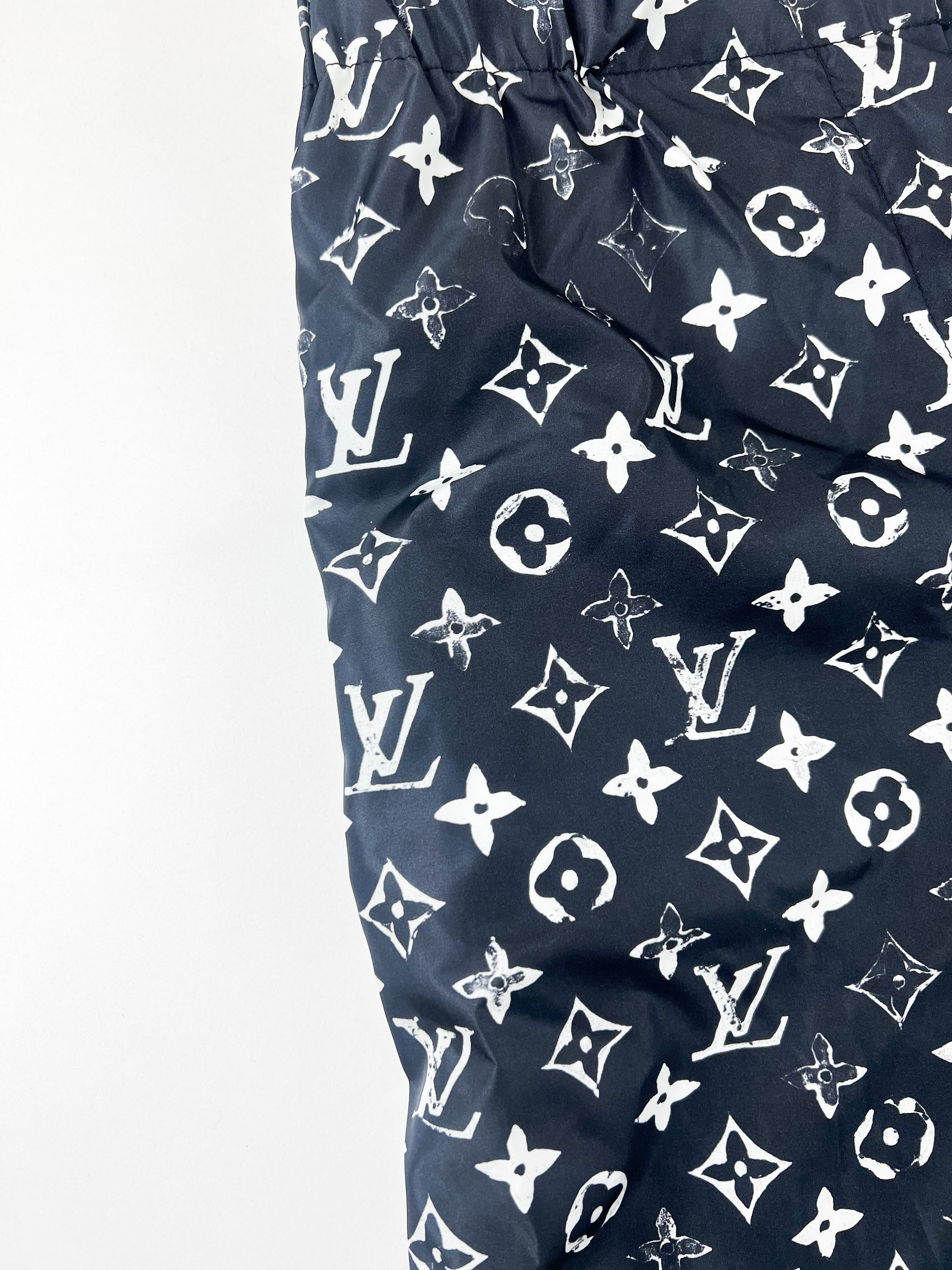 Louis Vuitton Black Stencil-effect Midnight Jogging Pants Size 36