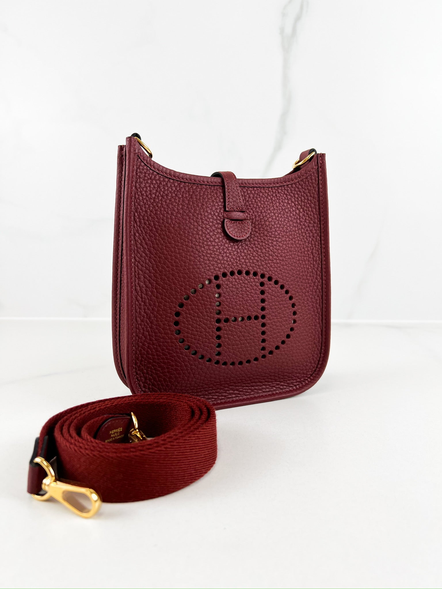Hermes 16 Mini Evelyne in Rouge
