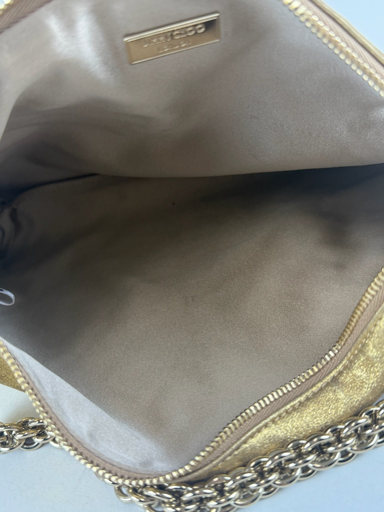 Jimmy Choo Callie Metallic Leather Bag Gold