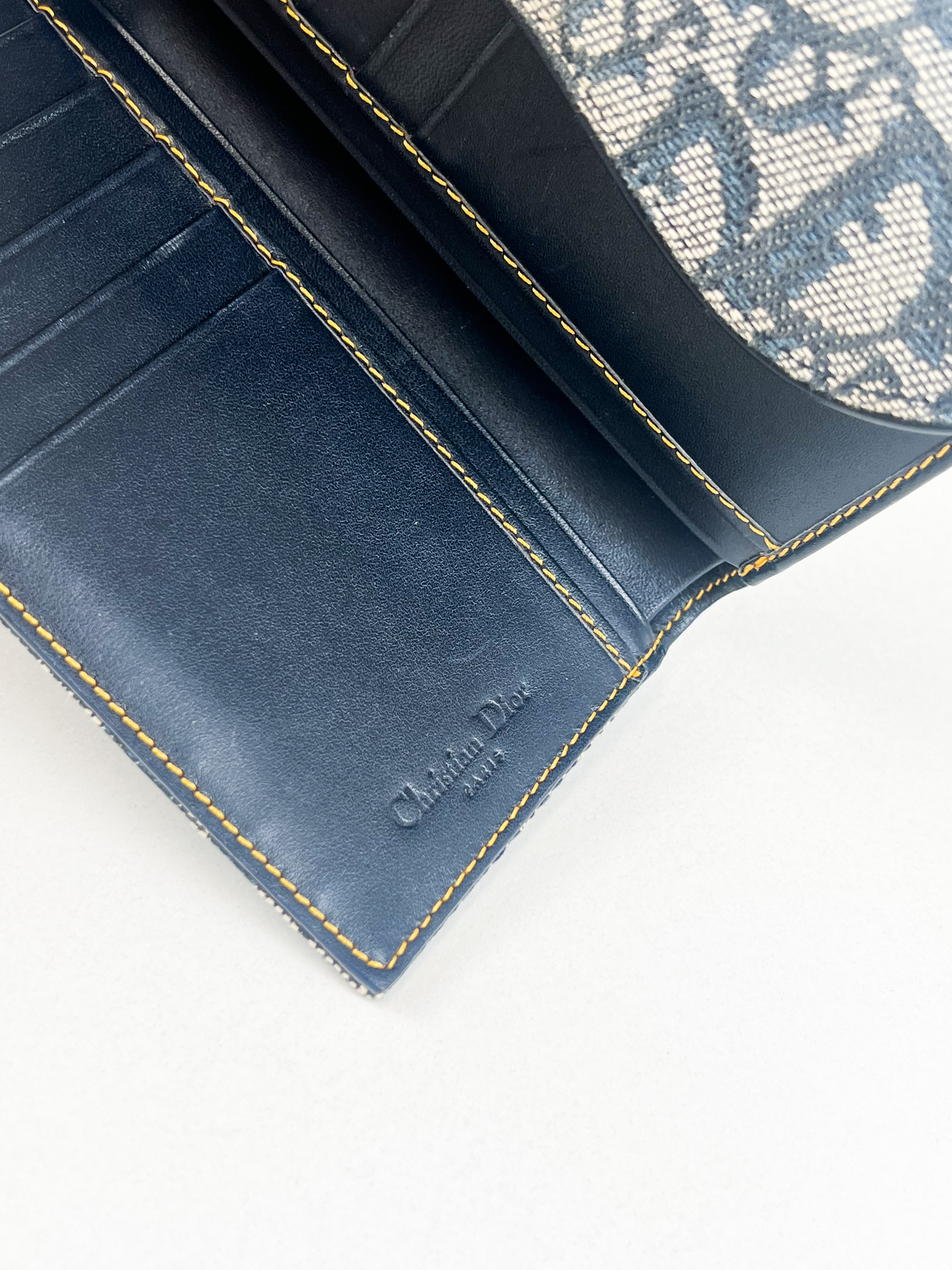 Christian Dior Saddle Trotter Wallet Purse Canvas