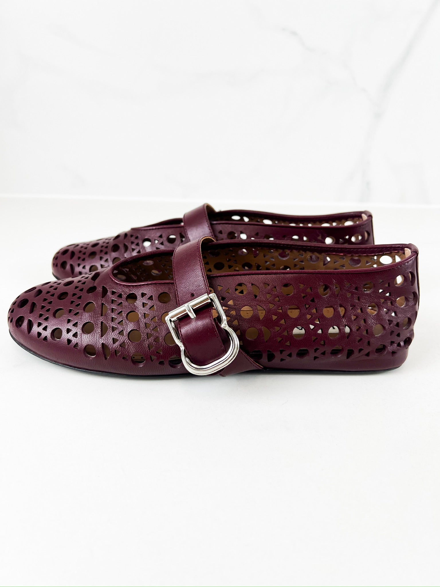 Alaia Perforated Ballet Flat 37