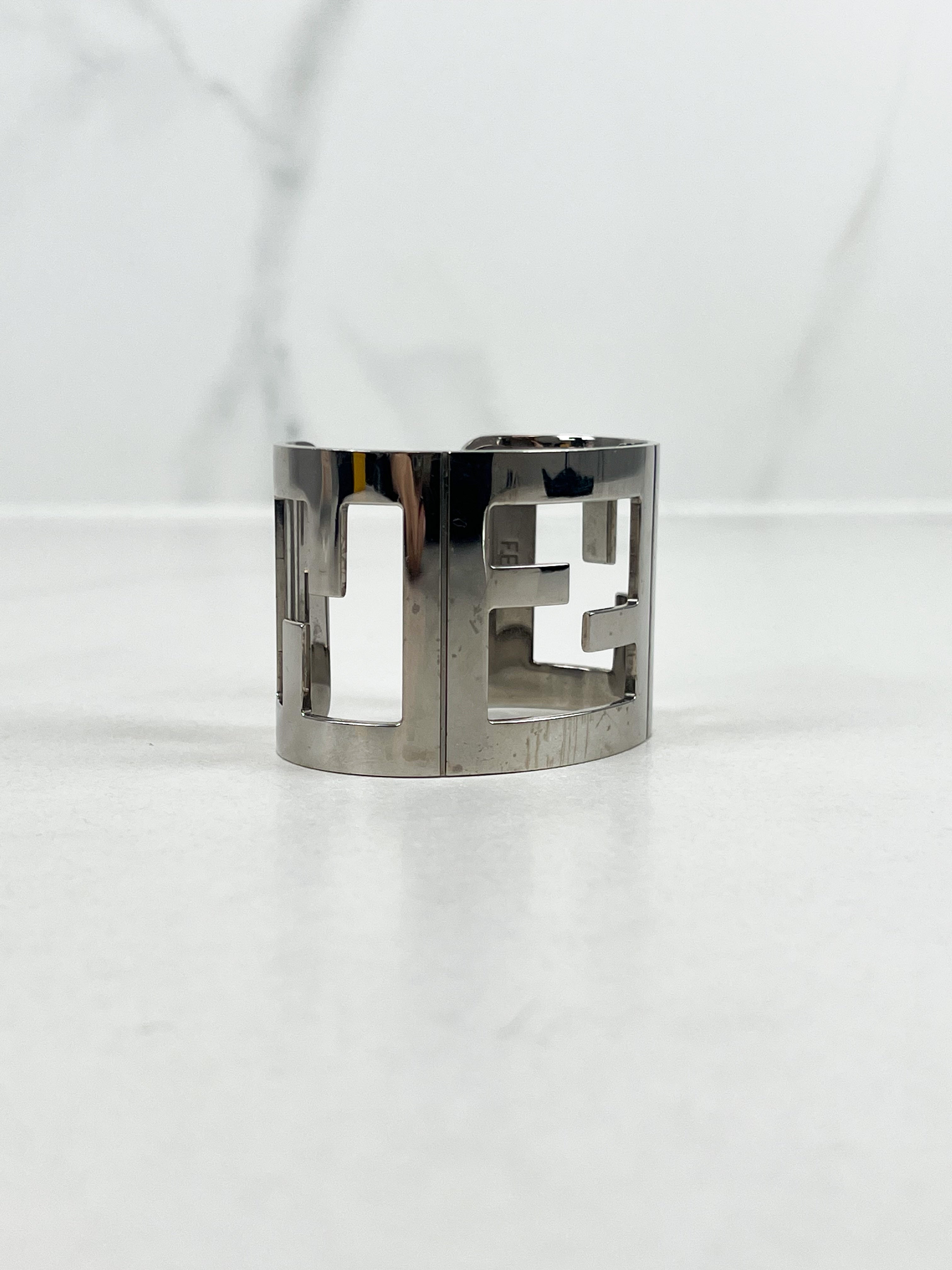 Fendi Metallic Zucca FF Cuff