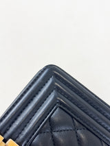Chanel Black Small Lambskin Boy Bag with Antique GHW