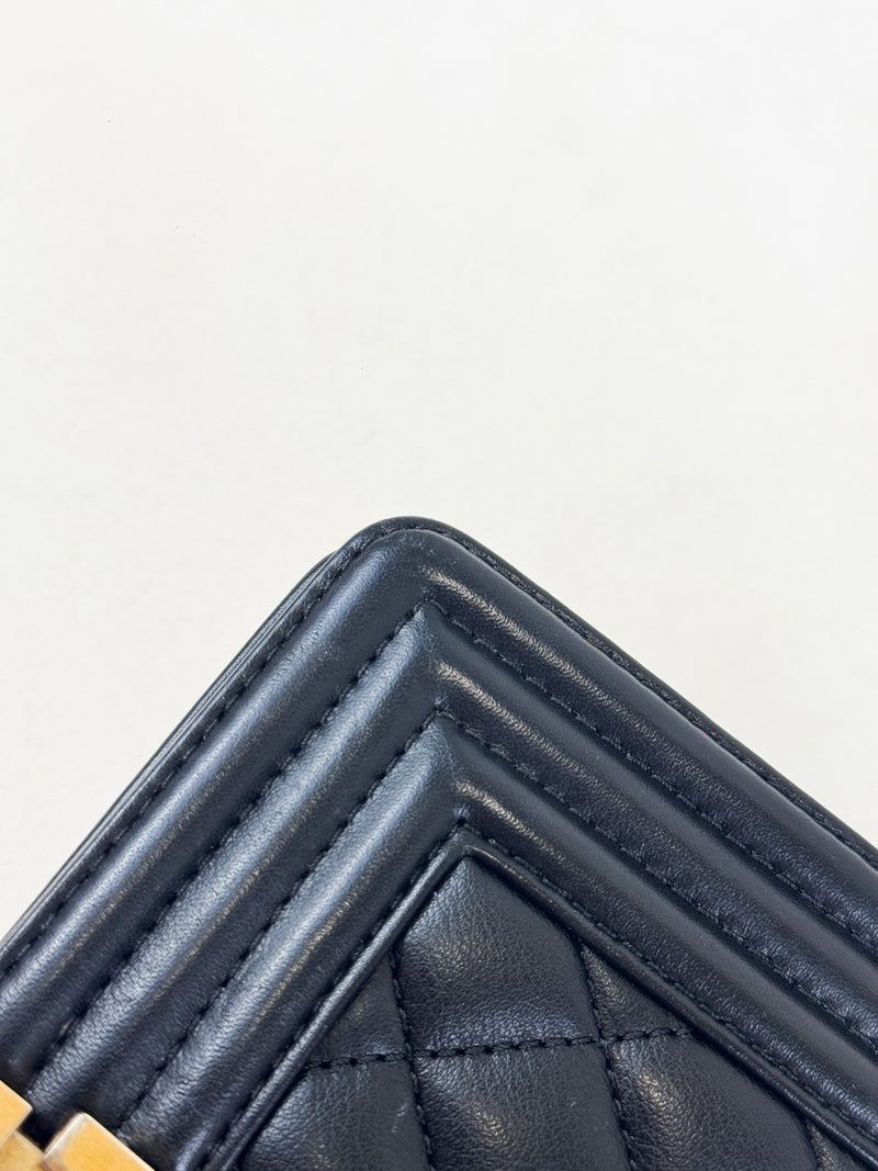 Chanel Black Small Lambskin Boy Bag with Antique GHW