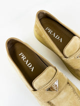 Prada Ecru Suede Loafer Size 37