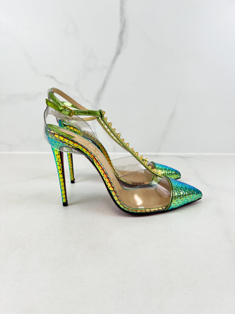Christian Louboutin Multicolour Nosy Spikes 100 Pumps Size 37.5
