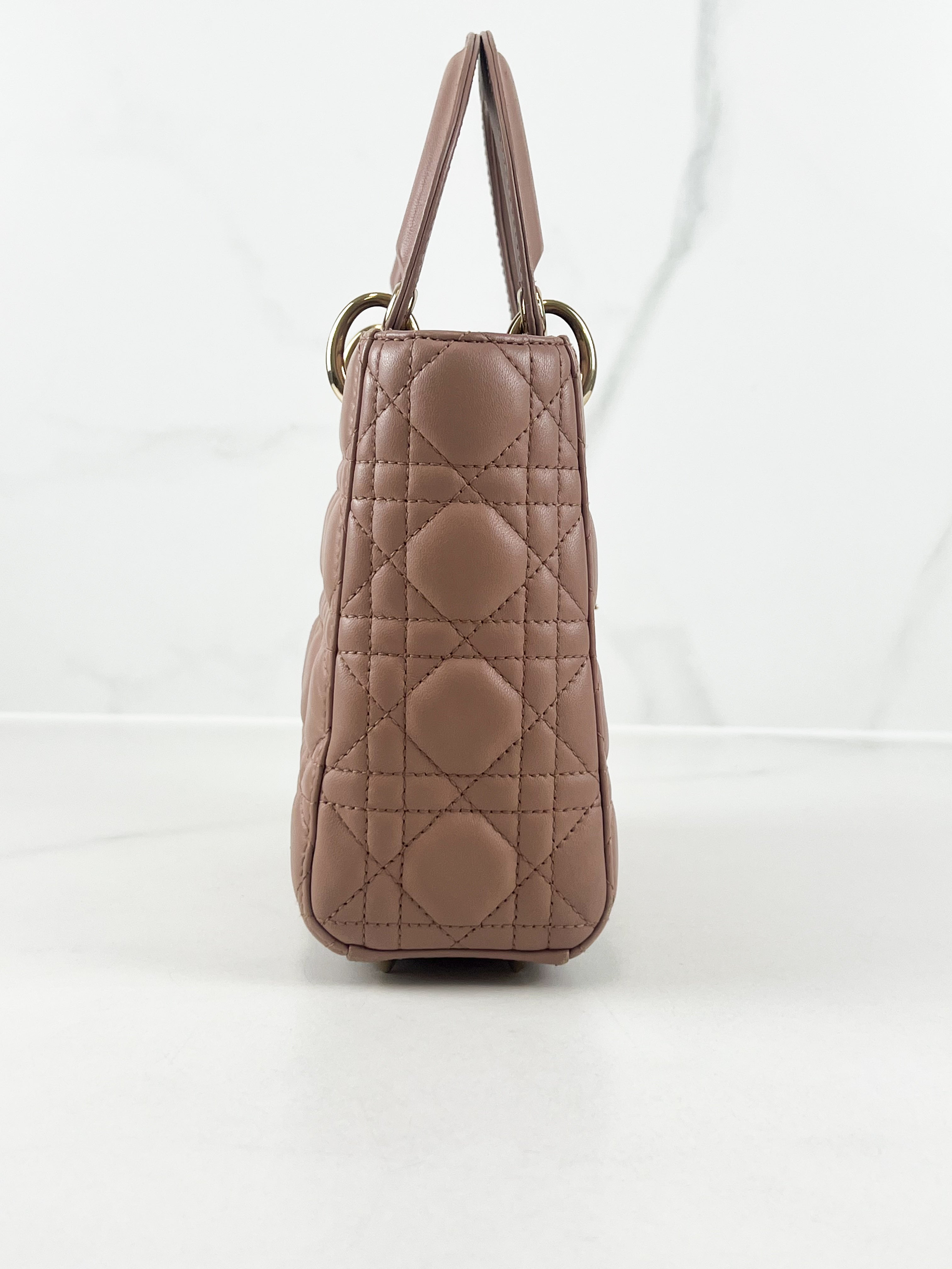 Christian Dior Small Lady Dior In Blush Cannage