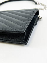Saint Laurent Black Cassandre Envelope WOC SHW