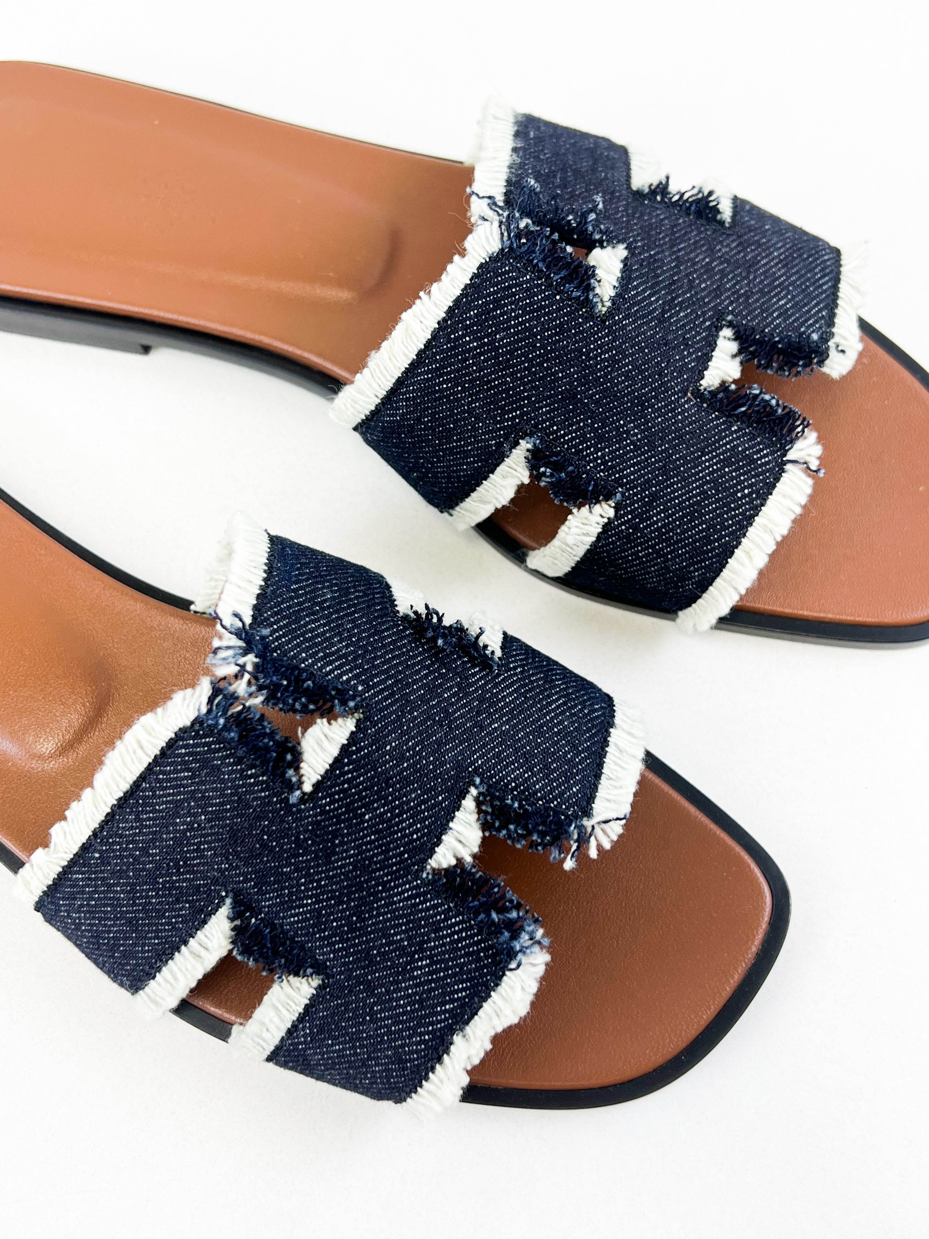 Hermes Oran Sandals Size 38