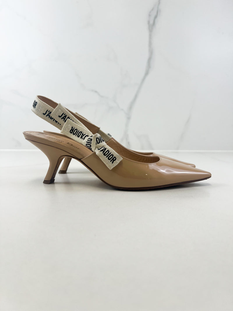 Christian Dior Nude Jadior Slingback Heel Size 39.5