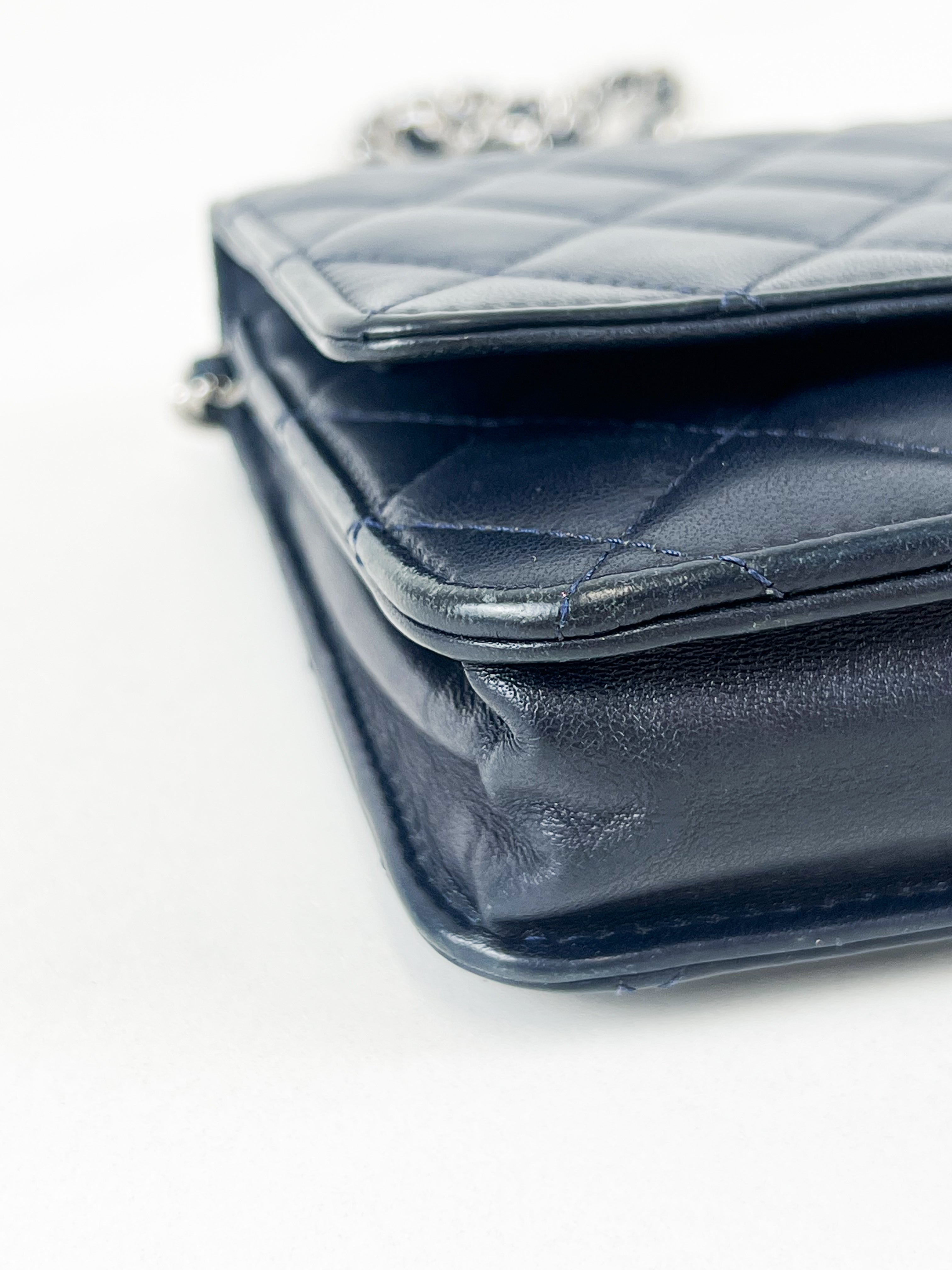 Chanel Navy Lambskin CC WOC with Light SHW