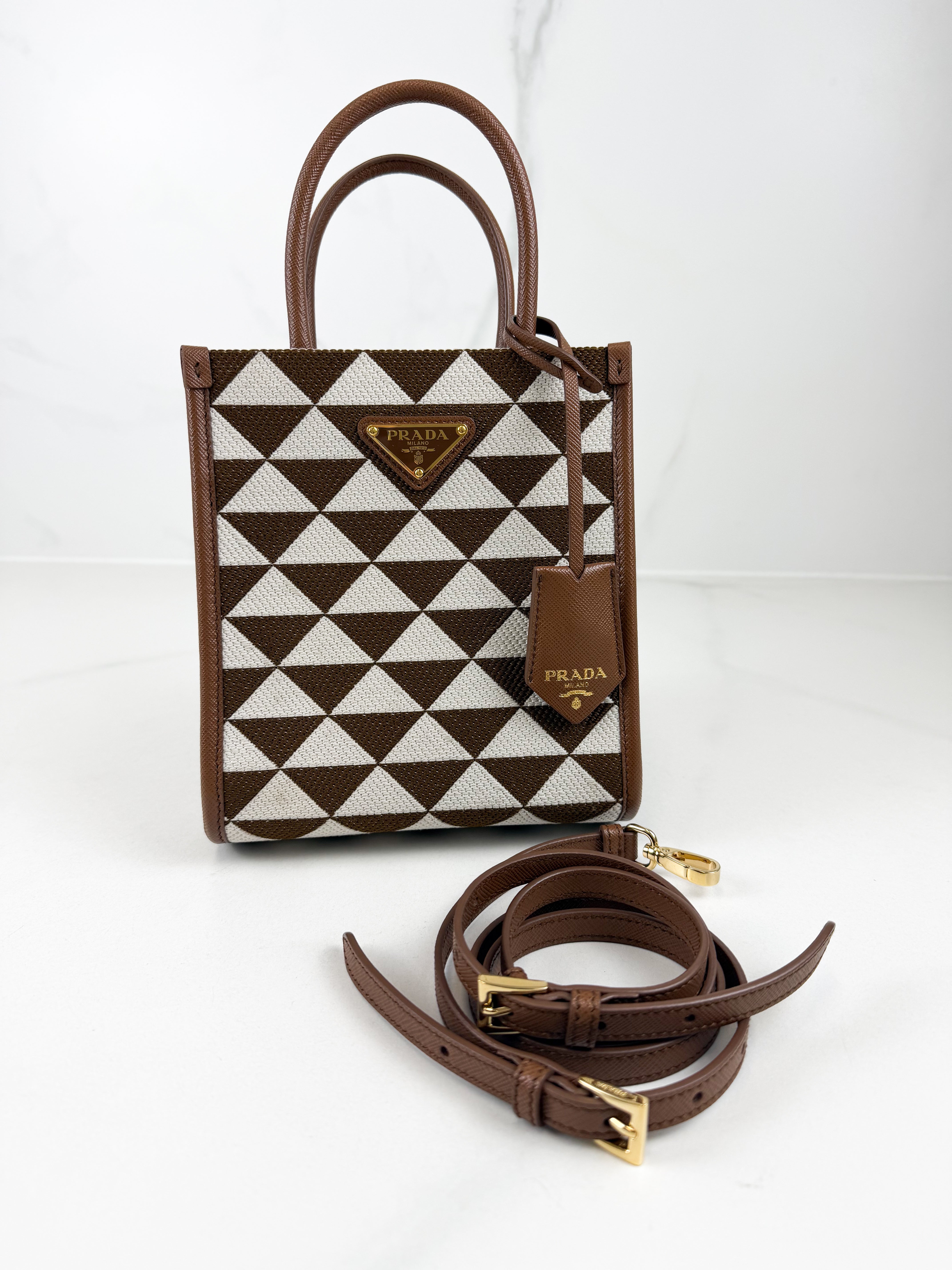 Prada Symbole Jacquard Fabric Mini Tote Bag
