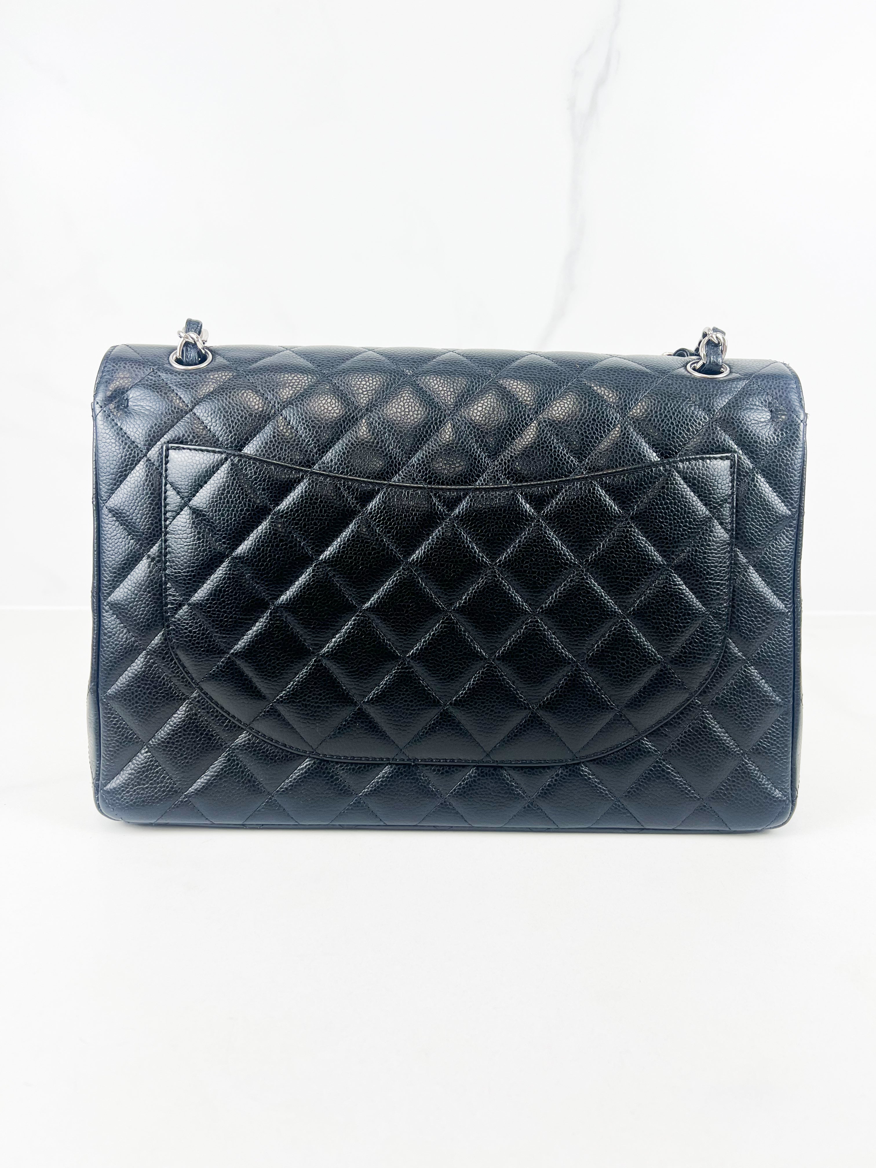 Chanel Jumbo Black Classic Double Flap Caviar Shoulder Bag