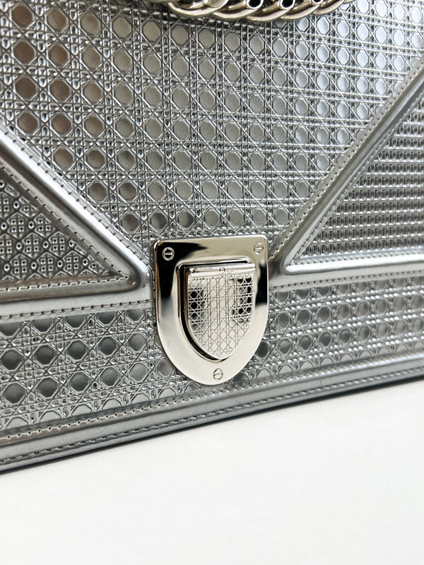 Christian Dior Medium Silver Diorama Shoulder Bag