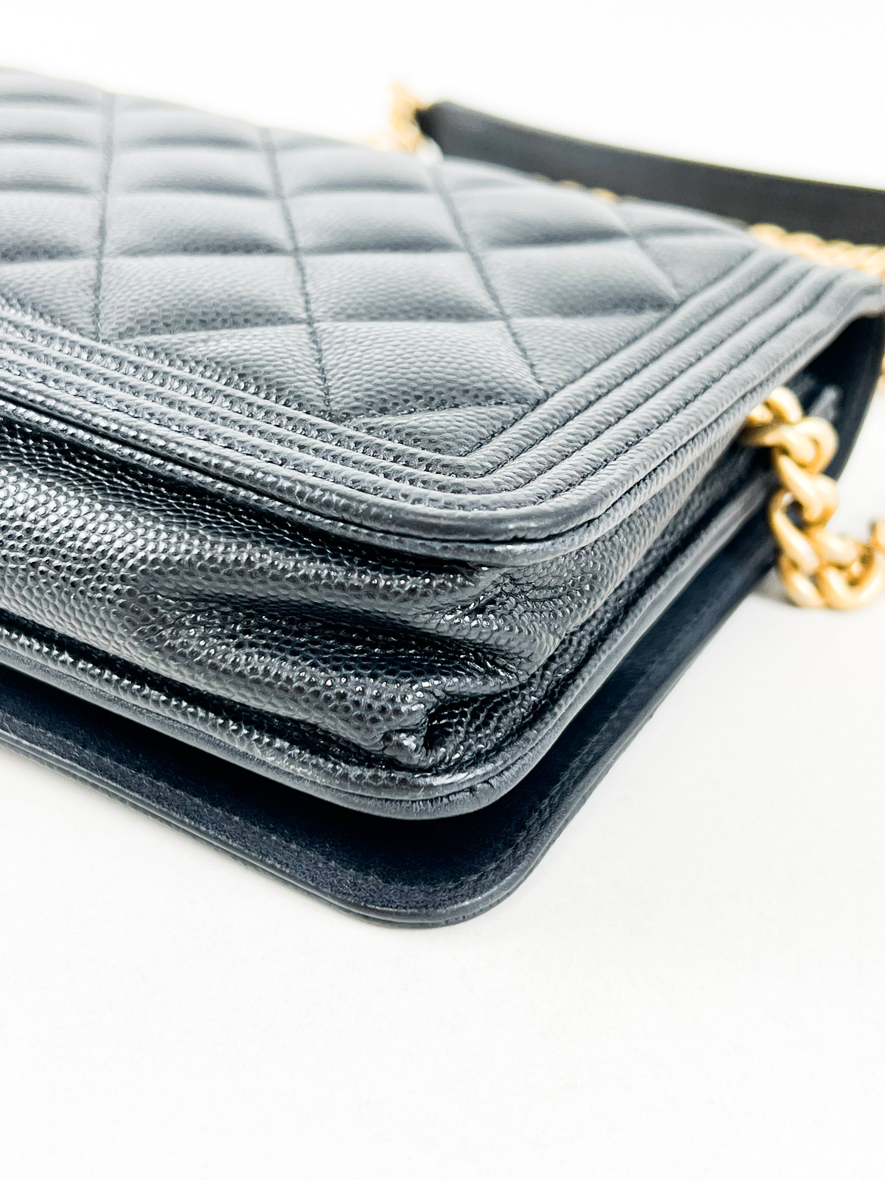 Chanel Boy Wallet on Chain Caviar with GHW
