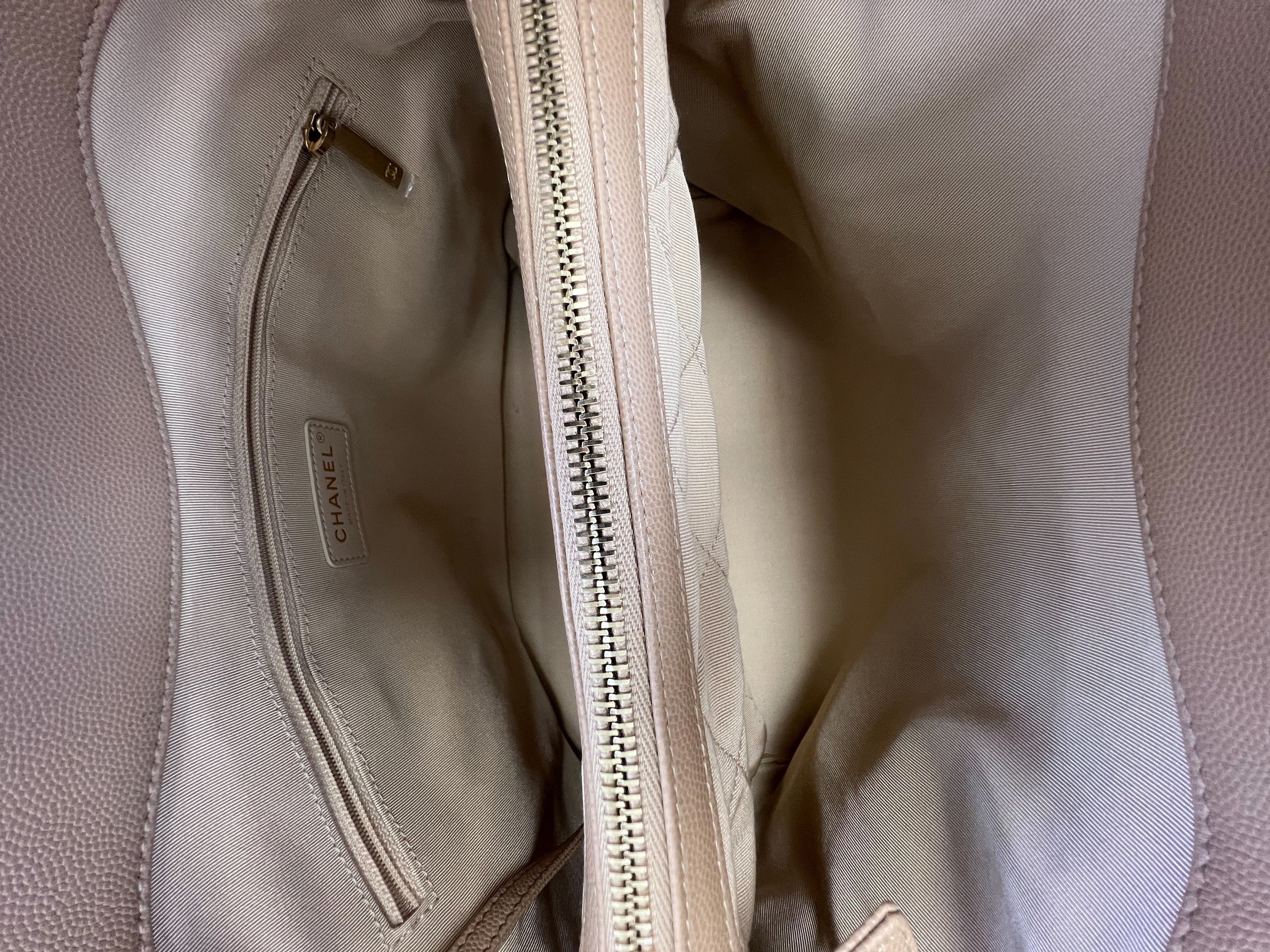 Chanel Beige Caviar Shoulder Bag