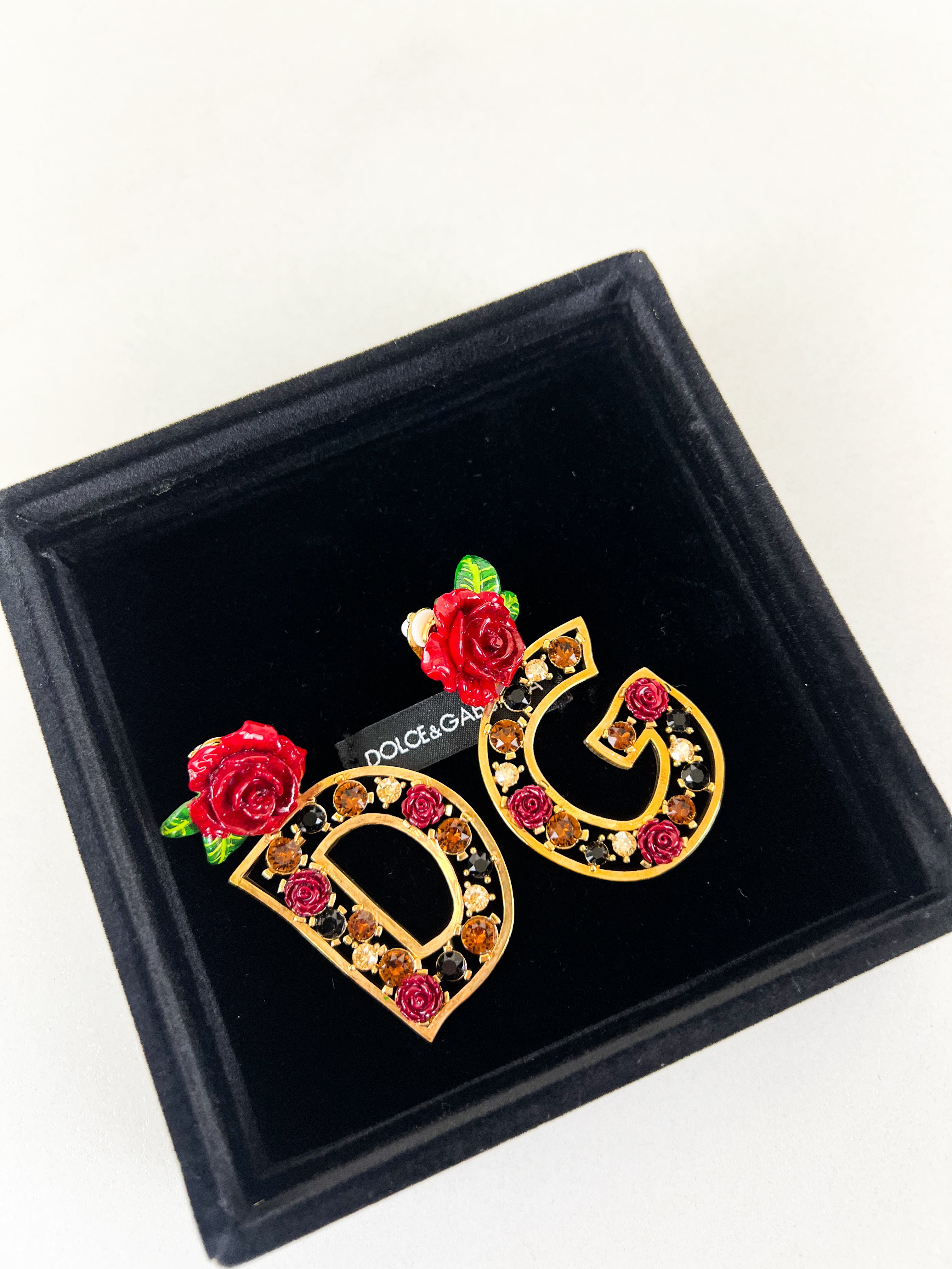 Dolce and Gabbana Flower Logo Clip Earrings