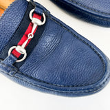 Gucci Navy Blue Leather Horsebit Loafer