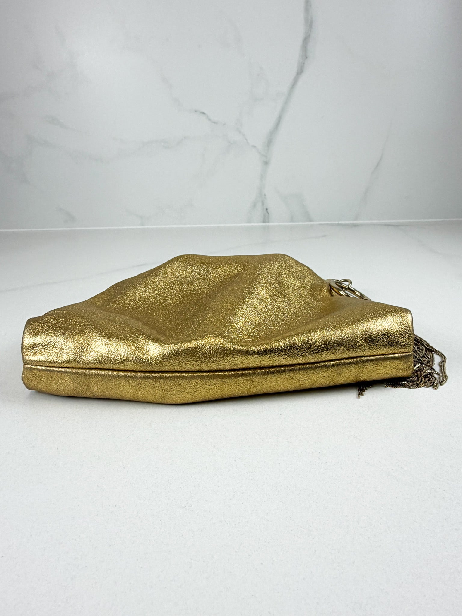 Jimmy Choo Callie Metallic Leather Bag Gold