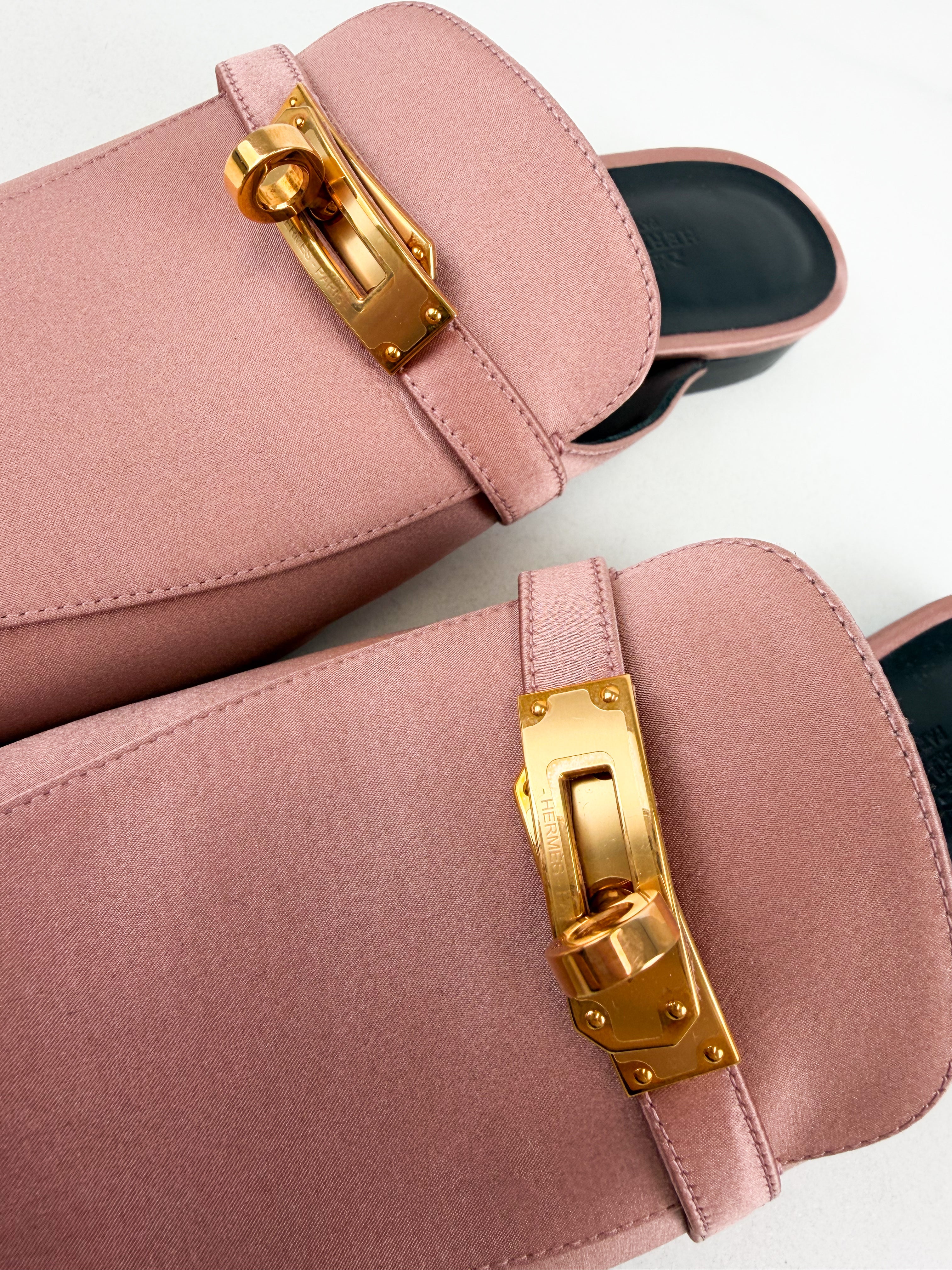 Hermes Pink Oz Mule Size 40