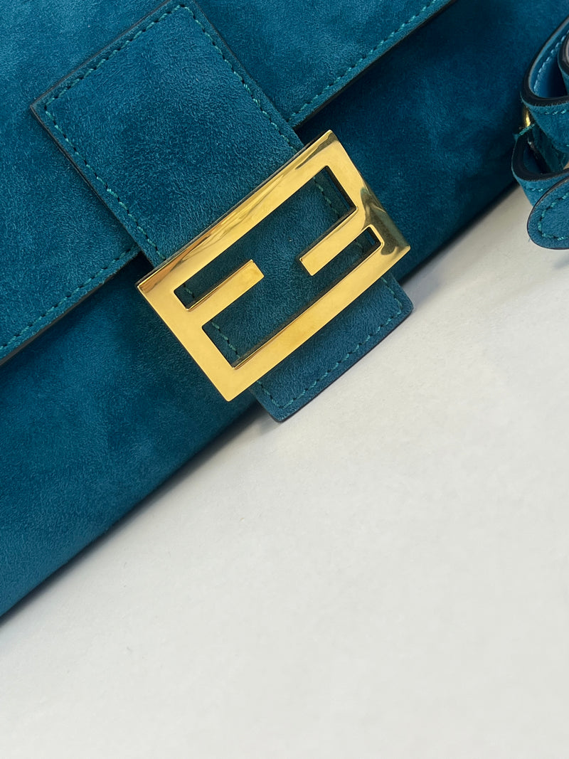 Fendi FF Suede Baguette Bag