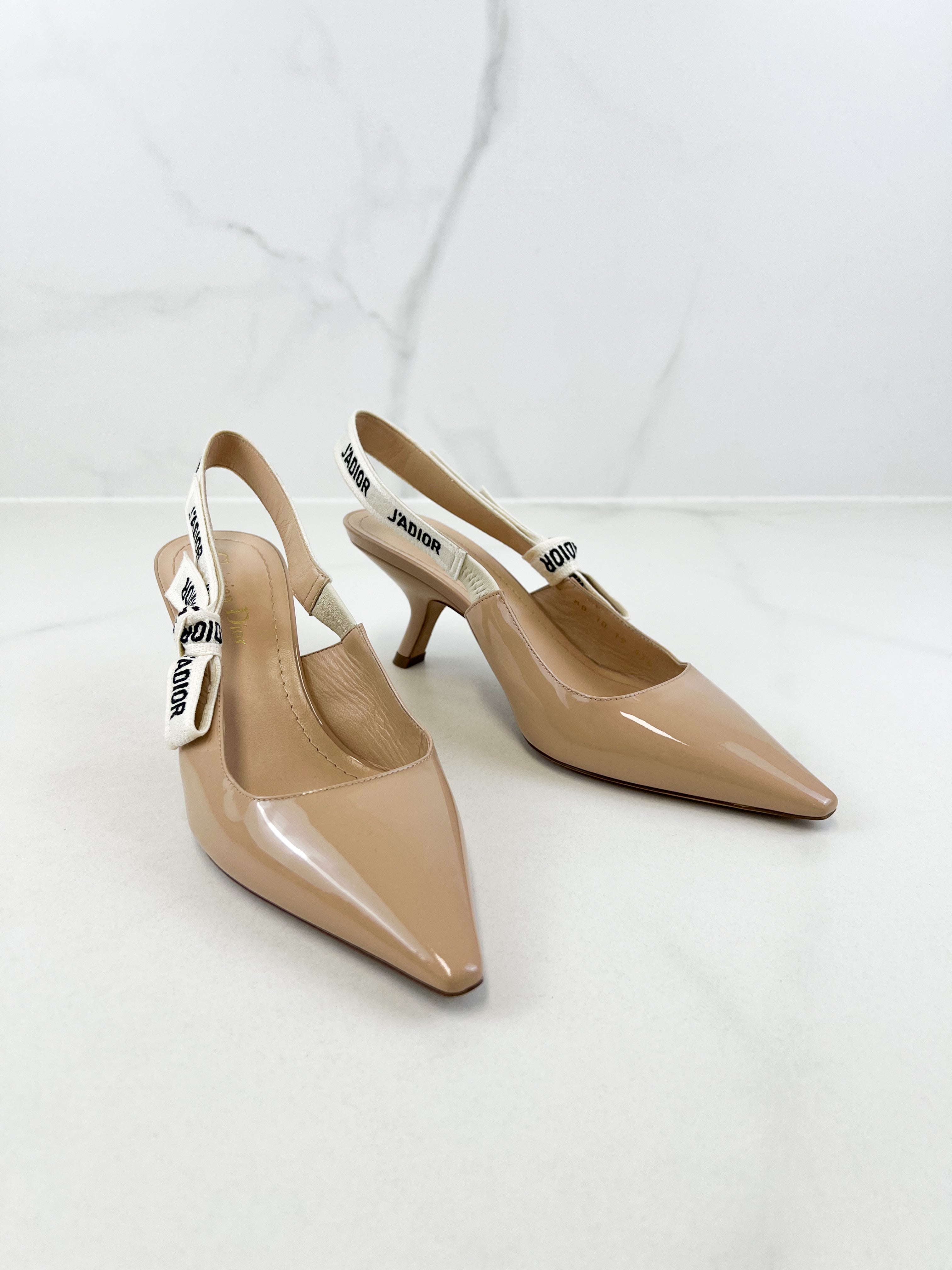 Christian Dior Beige Jadior Slingback Heel Size 37.5
