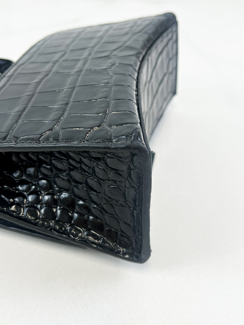 Balenciaga Black on Black Croc XS Hourglass